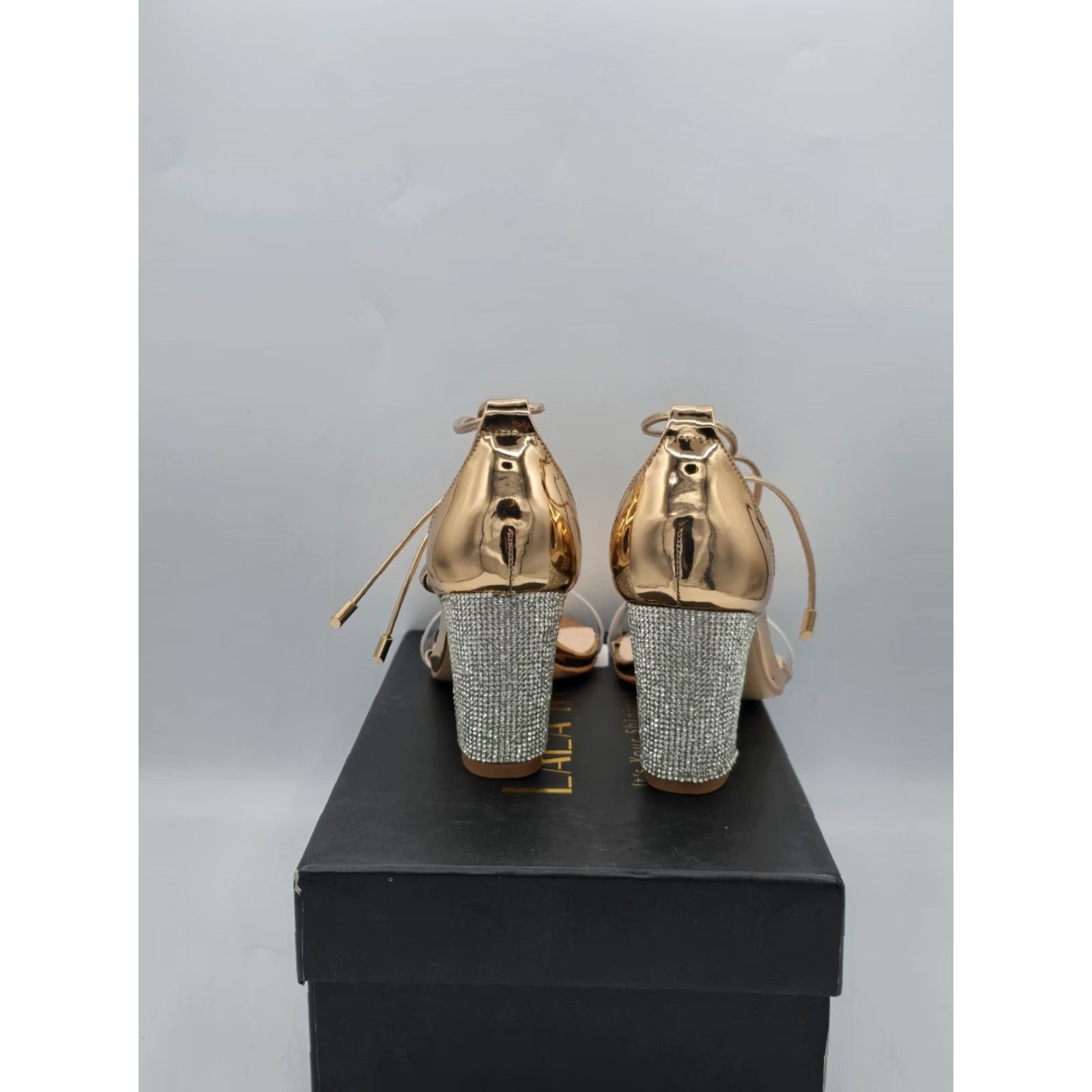 Vintage Lala Ikai Womens Rhinestone Rose Gold Ankle Strap Heels EUR 33 Sz 5.5 USA NEW Size US 6 / IT 36 - 7 Thumbnail