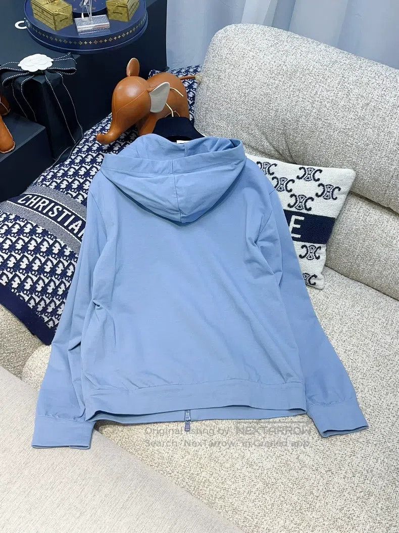 Brunello Cucinelli Brunello Cucinelli Light Blue Long Sleeve Zip-Up Hooded Sp Size XS / US 0-2 / IT 36-38 - 2 Thumbnail