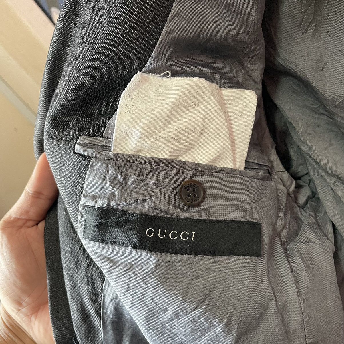 Gucci Vintage Distress Gucci Tom Ford Blazer Wool 3 Button Jacket Size 46R - 9 Thumbnail