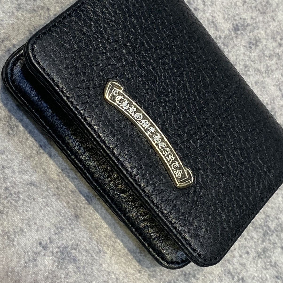 Chrome Hearts Chrome Hearts card case 3 Pocket Scroll wallet black Size ONE SIZE - 3 Thumbnail