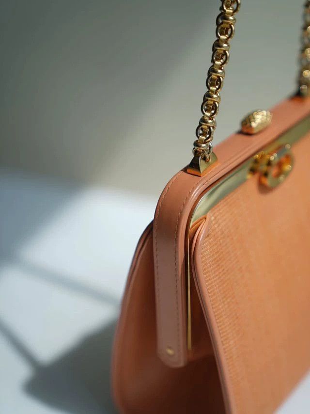 Other Comtesse Vintage Horsehair Knit Orange-Pink Doc Bag Size ONE SIZE - 7 Thumbnail