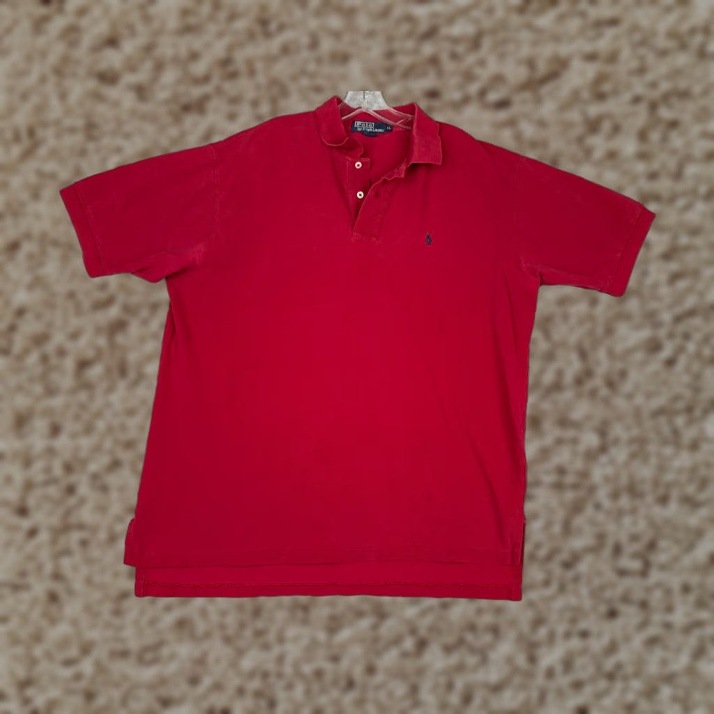 Ralph Lauren VINTAGE Ralph Lauren Polo Shirt Men XL Red Short Sleeve 100% Cotton Logo Embroidered Slim Fit Casual Sports Polo Size US XL / EU 56 / 4 - 1 Thumbnail