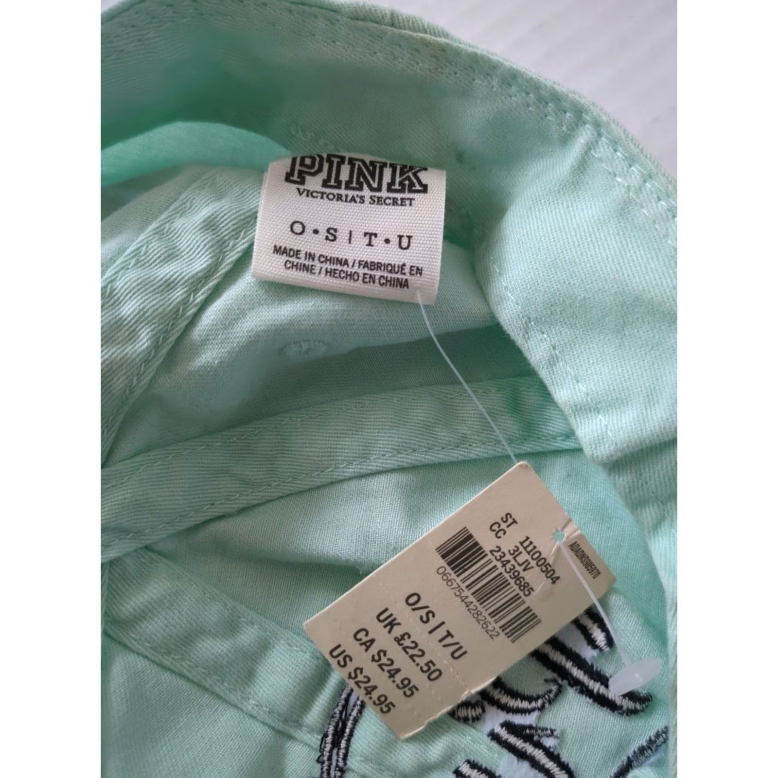 Victoria's Secret Victoria's Secret PINK Baseball Cap Mint Green NWT Adjustable Women One Size Cap Size ONE SIZE - 2 Thumbnail
