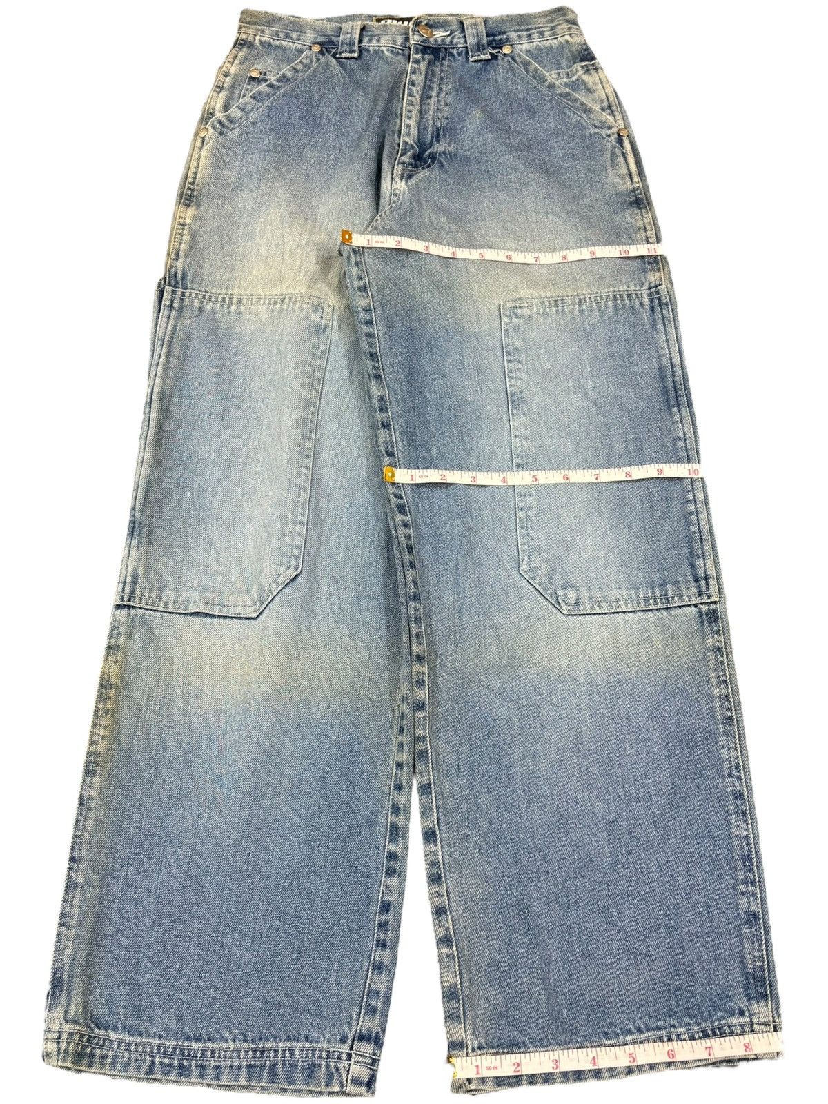 Other Vintage Japanese Double Knee Patches Carpenter Baggy Jeans Size US 26 / EU 42 - 14 Thumbnail