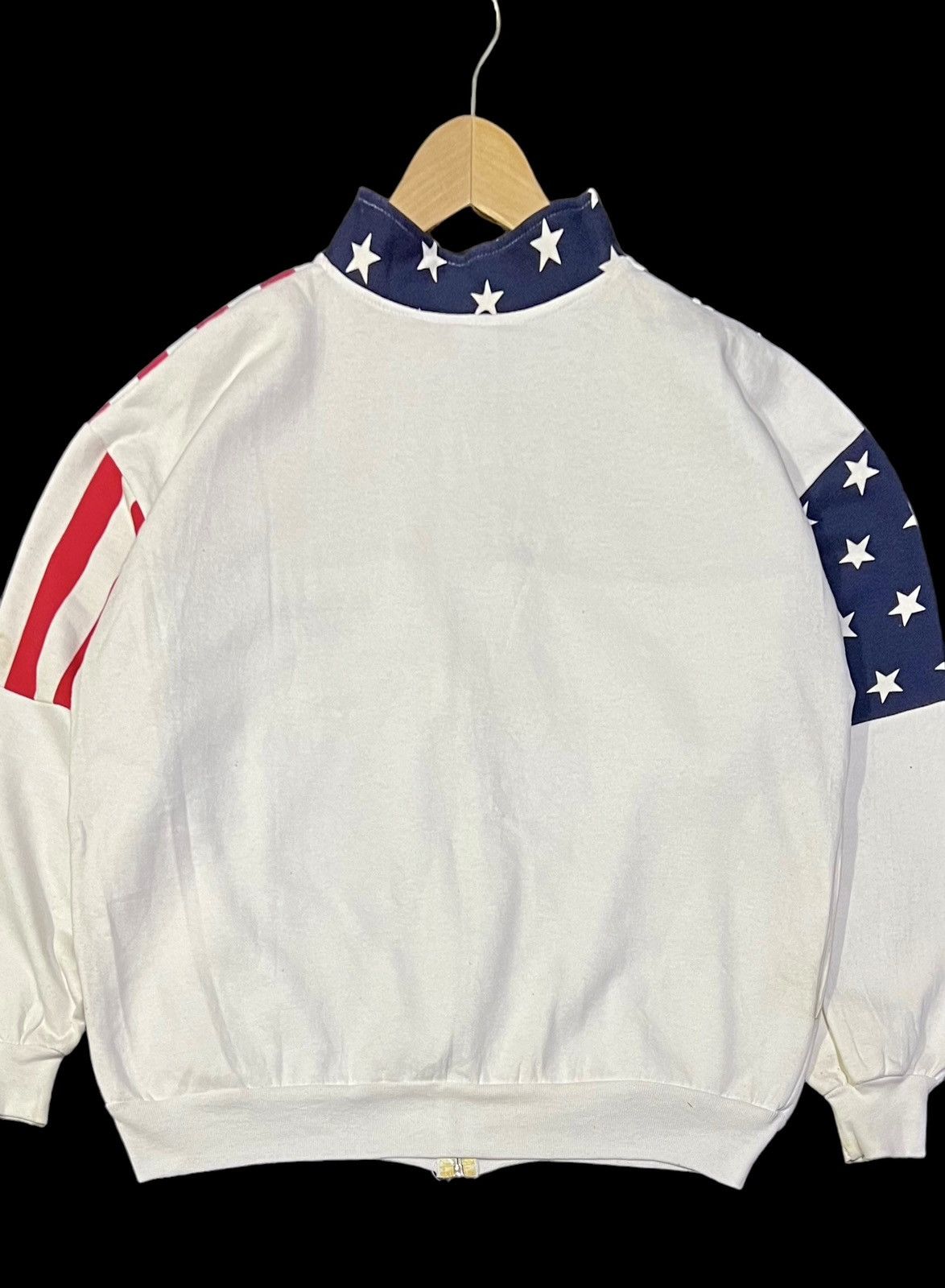 Vintage VINTAGE 90s AMERICAN FLAG SWEATER FULL ZIP Size US M / EU 48-50 / 2 - 2 Thumbnail