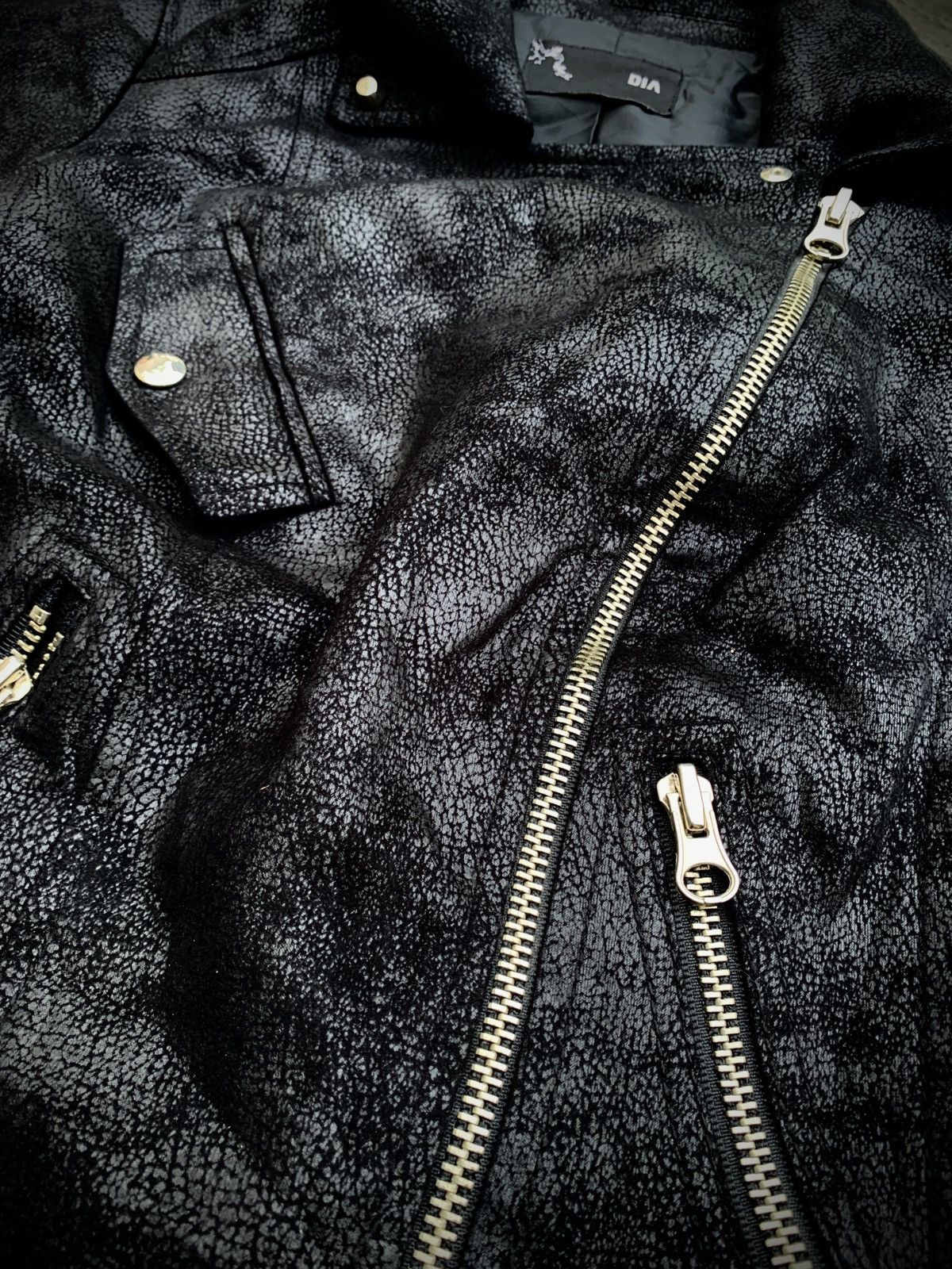 14th Addiction D.I.A Asymetrical Cracked Cropped Jacket Size US S / EU 44-46 / 1 - 3 Thumbnail