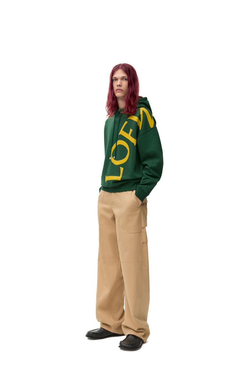 Loewe o1in1g0426 Relaxed Fit Hoodie in Dark Green Size US M / EU 48-50 / 2 - 2 Thumbnail