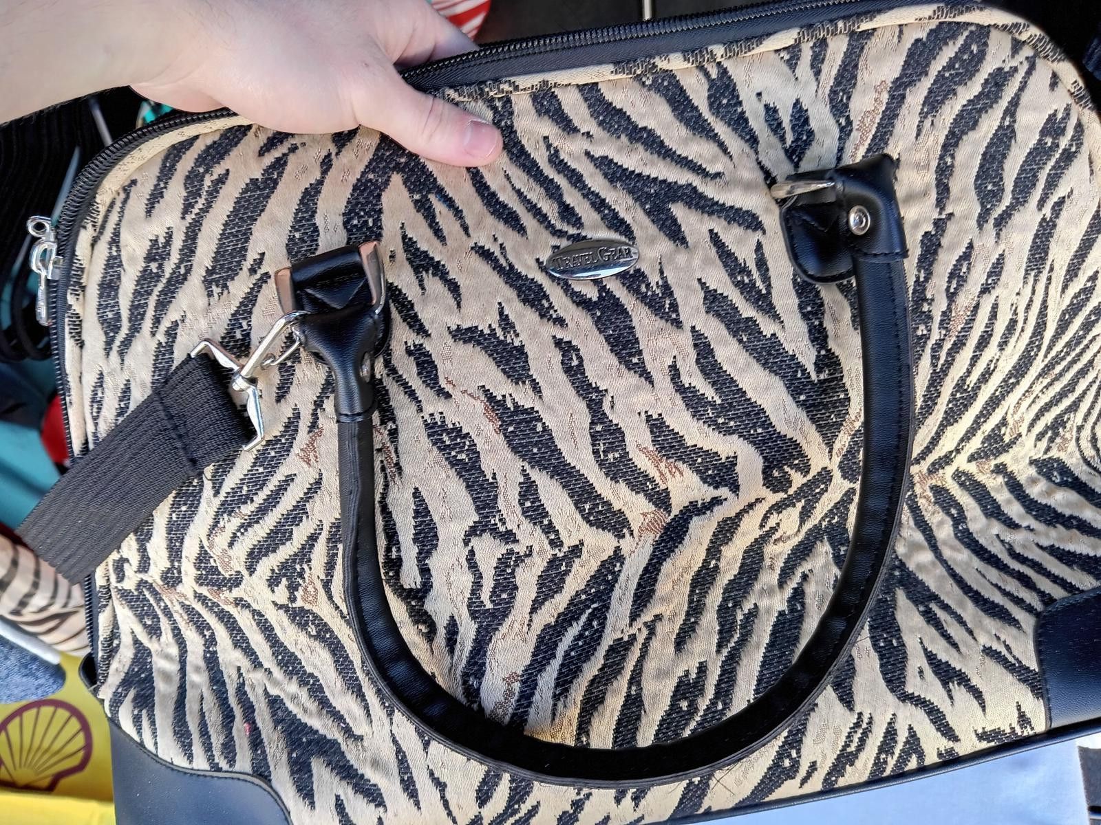 Designer Stylish Zebra Print Handbag with Pockets Size ONE SIZE - 2 Thumbnail