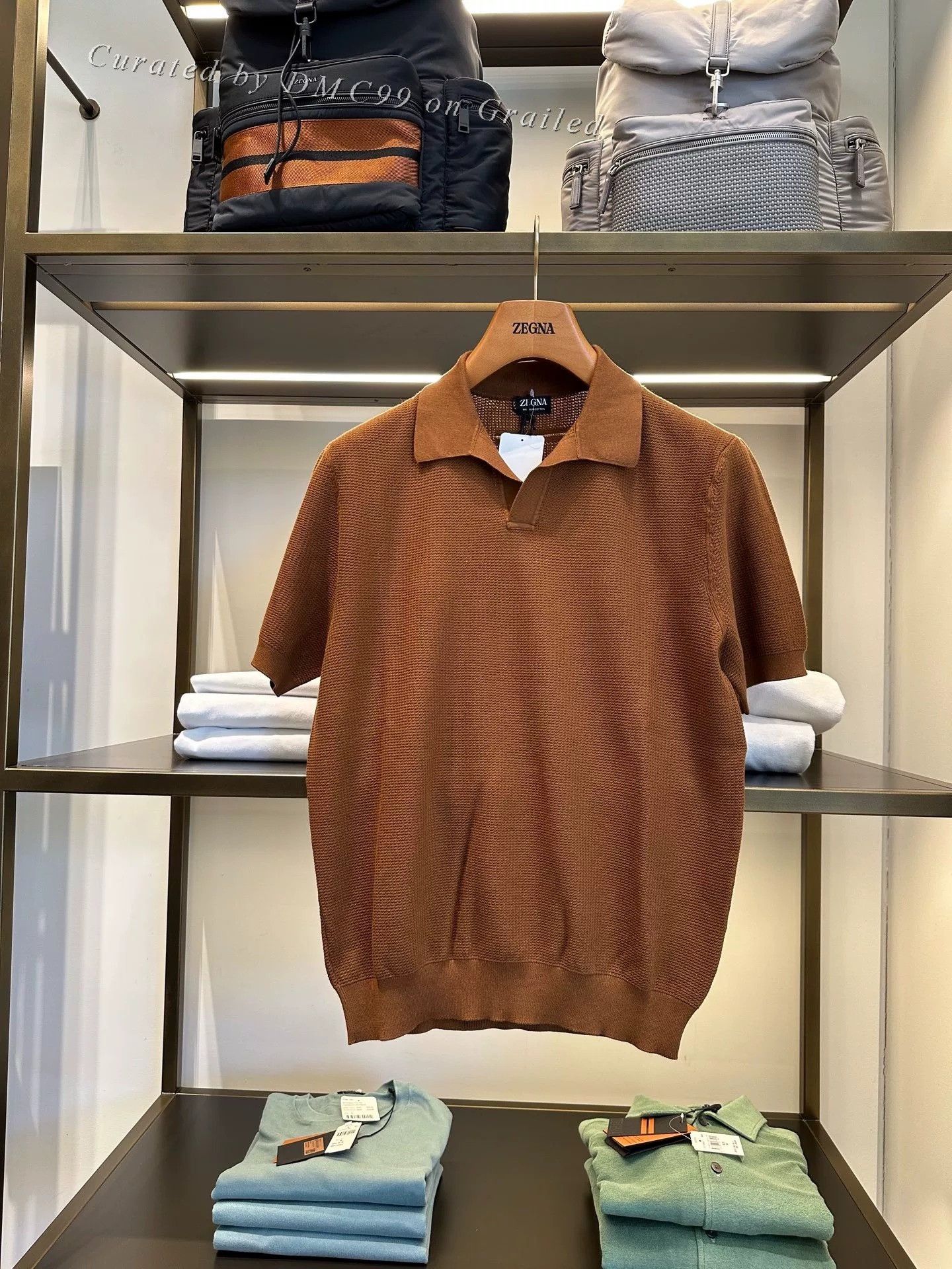 Ermenegildo Zegna Zegna Men's Brown Polo Shirt Size US XL / EU 56 / 4 - 1 Thumbnail