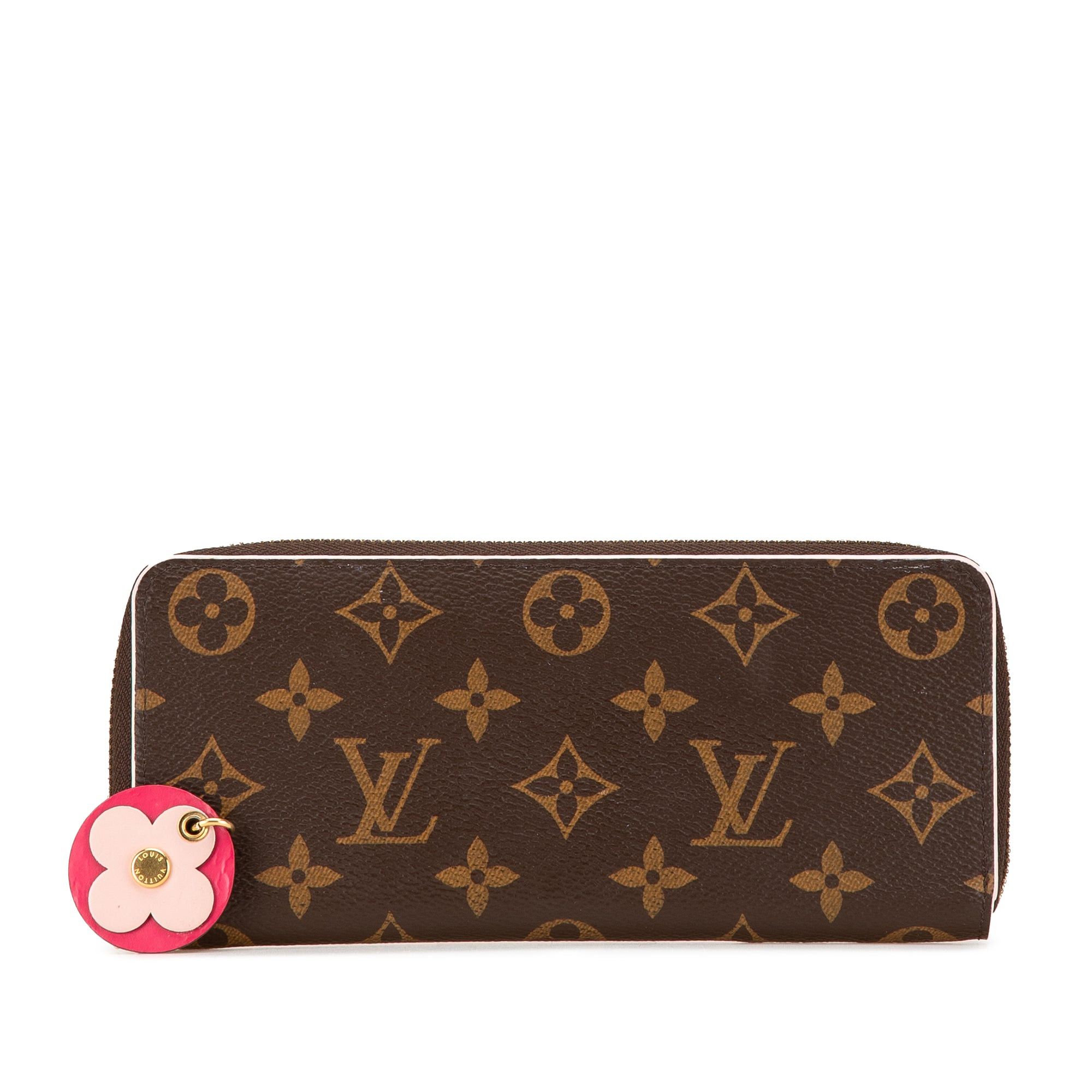 Louis Vuitton Monogram Bloom Flower Clemence Wallet Brown