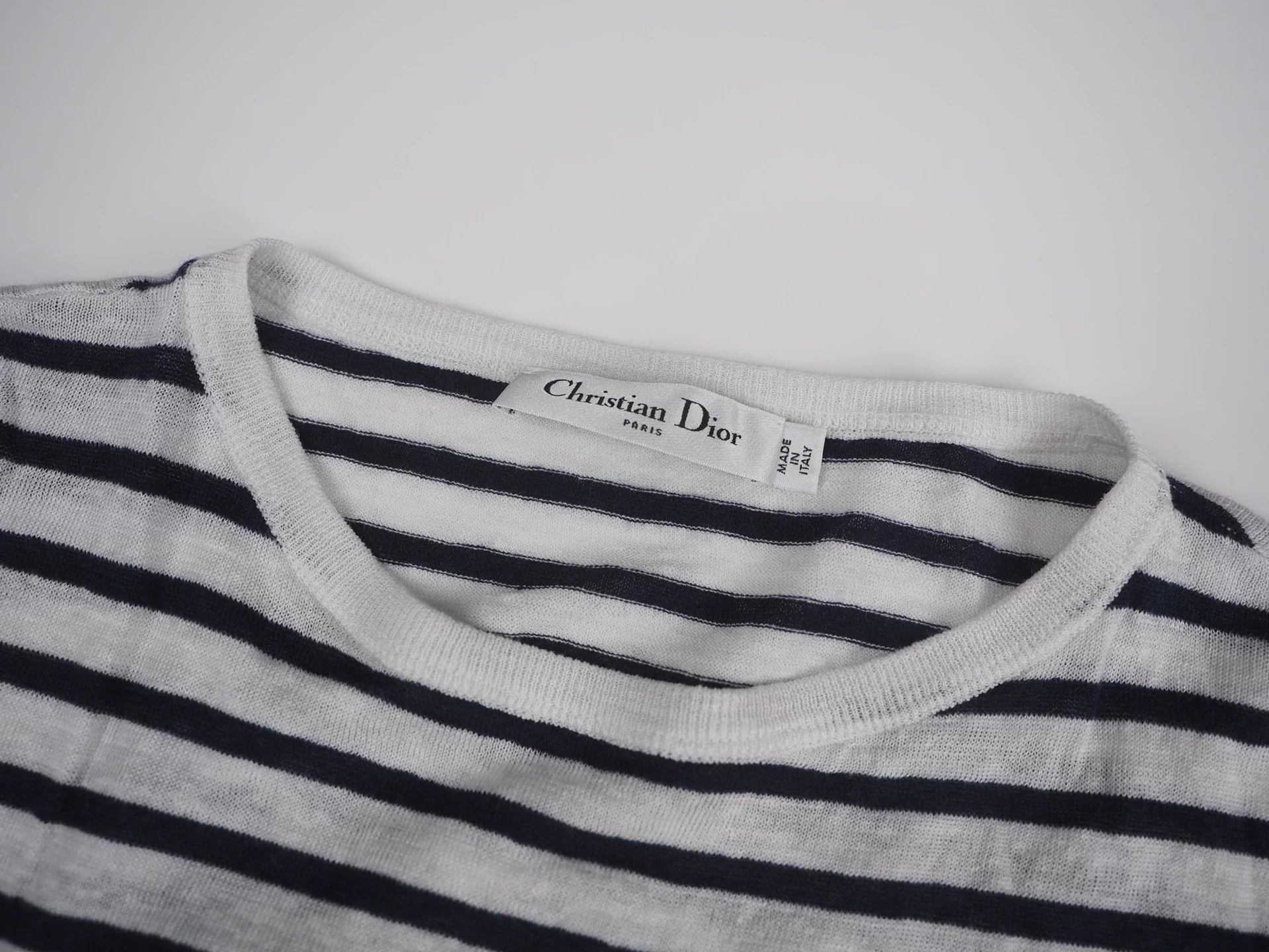 Dior DIOR Women's Blue and White Striped Knit Sweater Size S / US 4 / IT 40 - 6 Thumbnail
