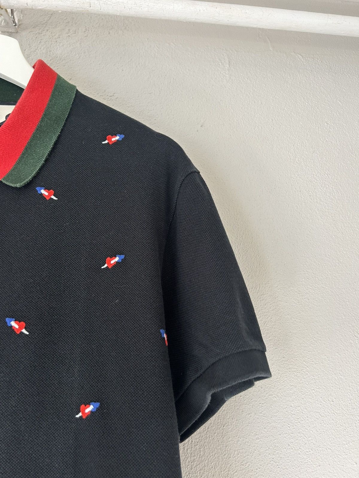 Gucci Gucci Embroidered Pierced Heart Polo, Size XL Size US XL / EU 56 / 4 - 5 Thumbnail