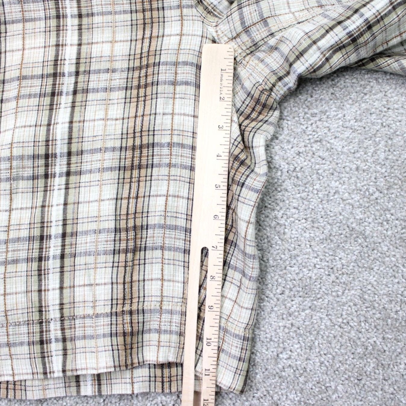 Tommy Bahama Tommy Bahama Shorts Mens 36 Brown Plaid 100% Linen 11" Flat Front Preppy Casual Clothing Size US 36 / EU 52 - 3 Thumbnail