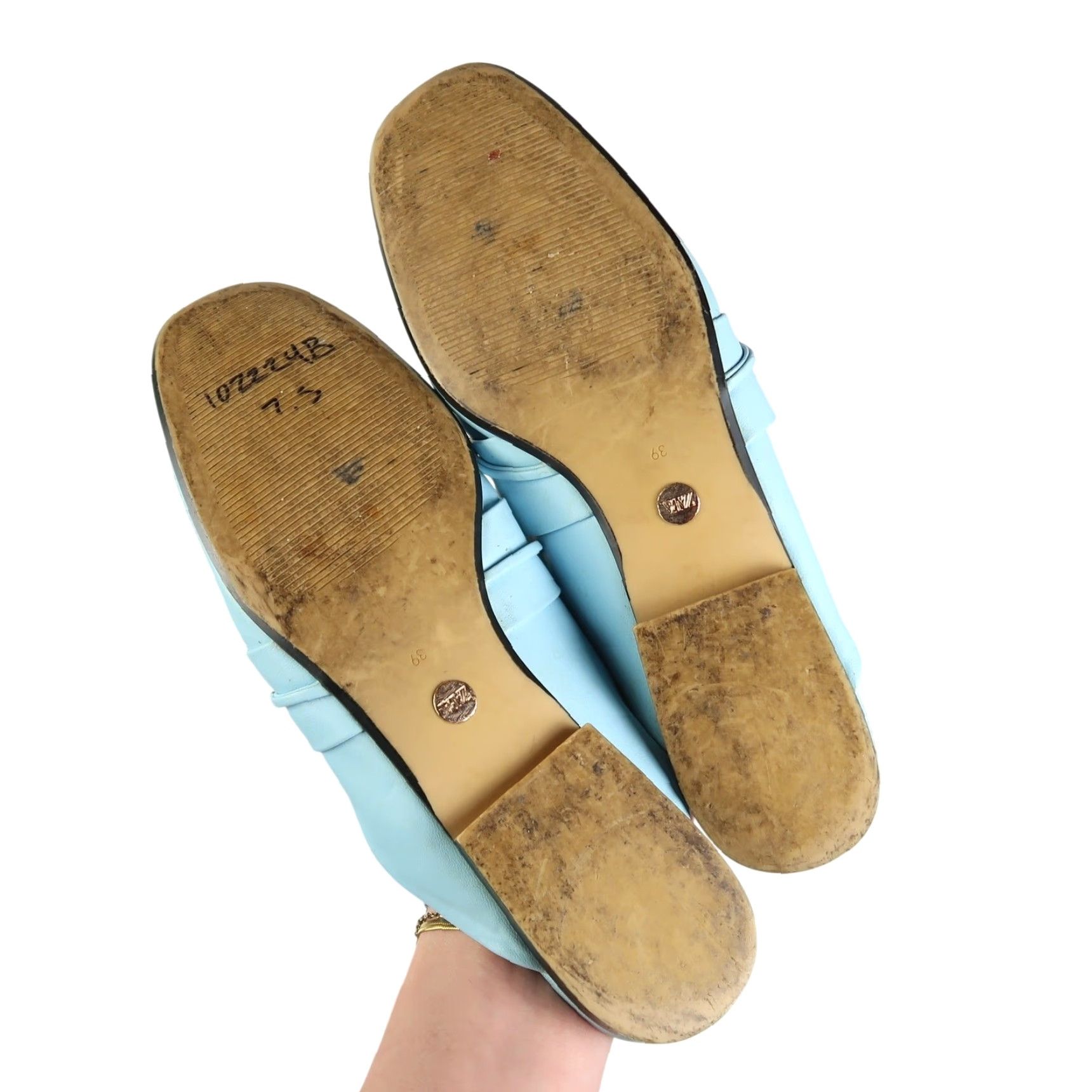 Zara ZARA BLUE LEATHER LOAFER FLATS EU 39 SIZE 8 USER: ZARA BLUE LEATHER LOAFER FLATS EU 39 SIZE 8 Size US 8 / IT 38 - 5 Thumbnail