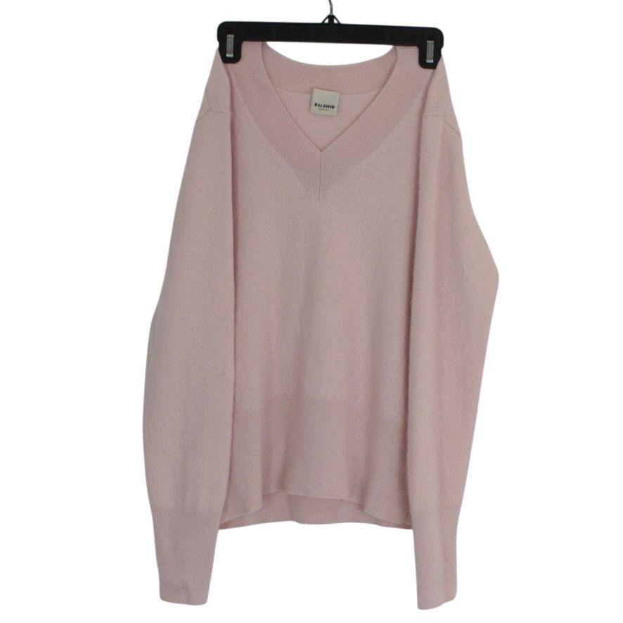 Baldwin Baldwin KC Wool Cashmere Sweater Pink V Neck Soft Minimalist Size M / US 6-8 / IT 42-44 - 1 Thumbnail