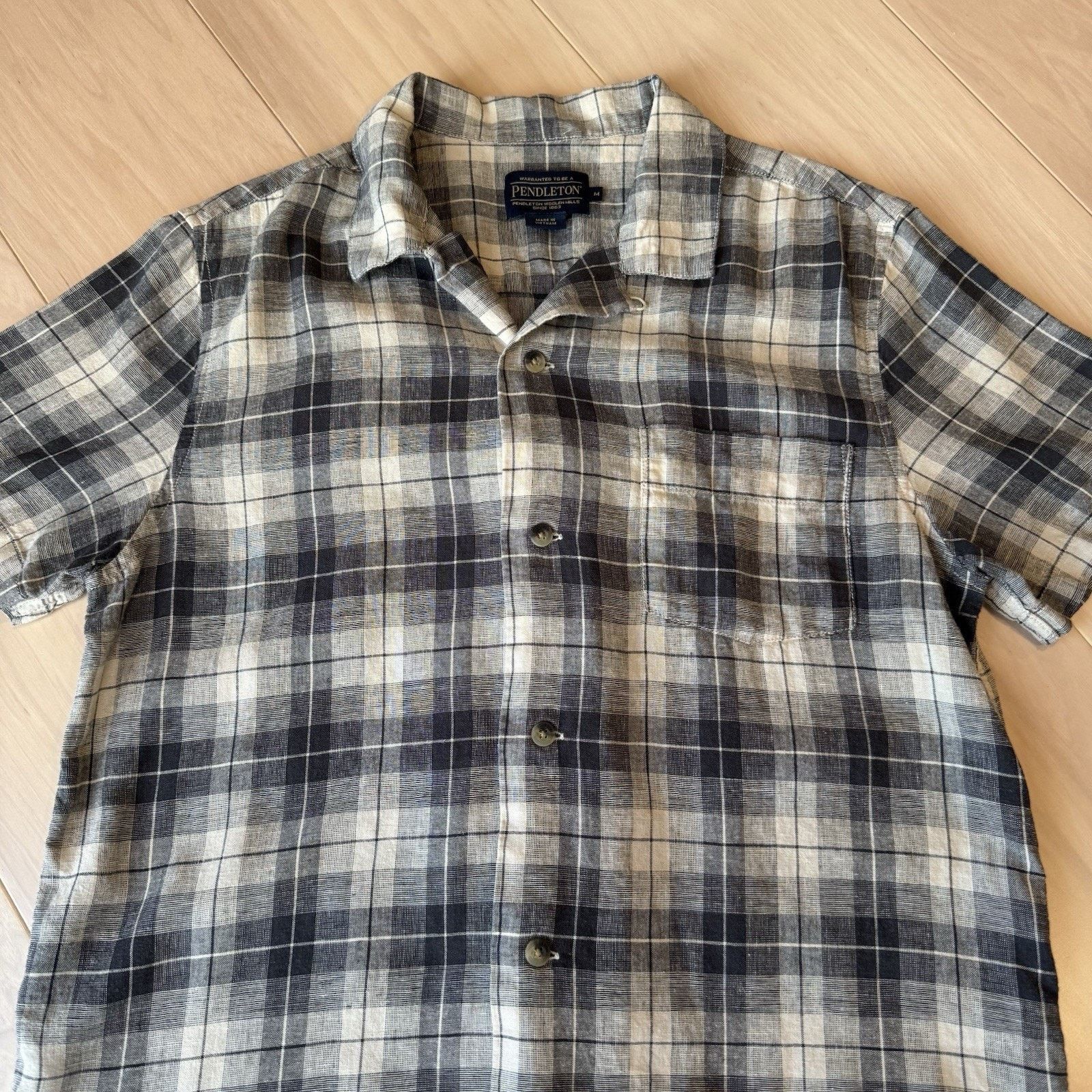 Pendleton Pendleton Loop Collar Shirt Medium Multicolor Linen Rayon Size US M / EU 48-50 / 2 - 3 Thumbnail