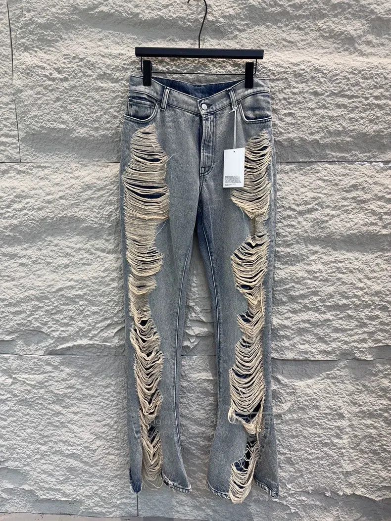 Acne Studios SS25 2024F zippered high-waist flare jeans, b