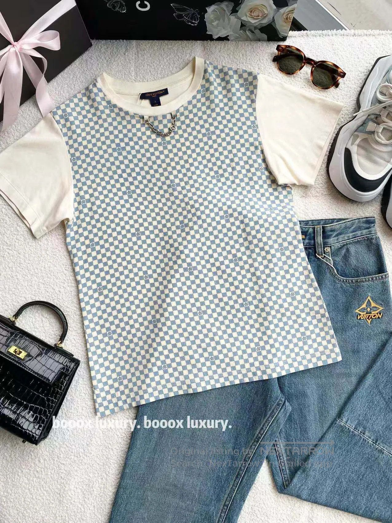 Louis Vuitton Louis Vuitton 24SS checkerboard chain logo short sleeve| Size S / US 4 / IT 40 - 1 Thumbnail
