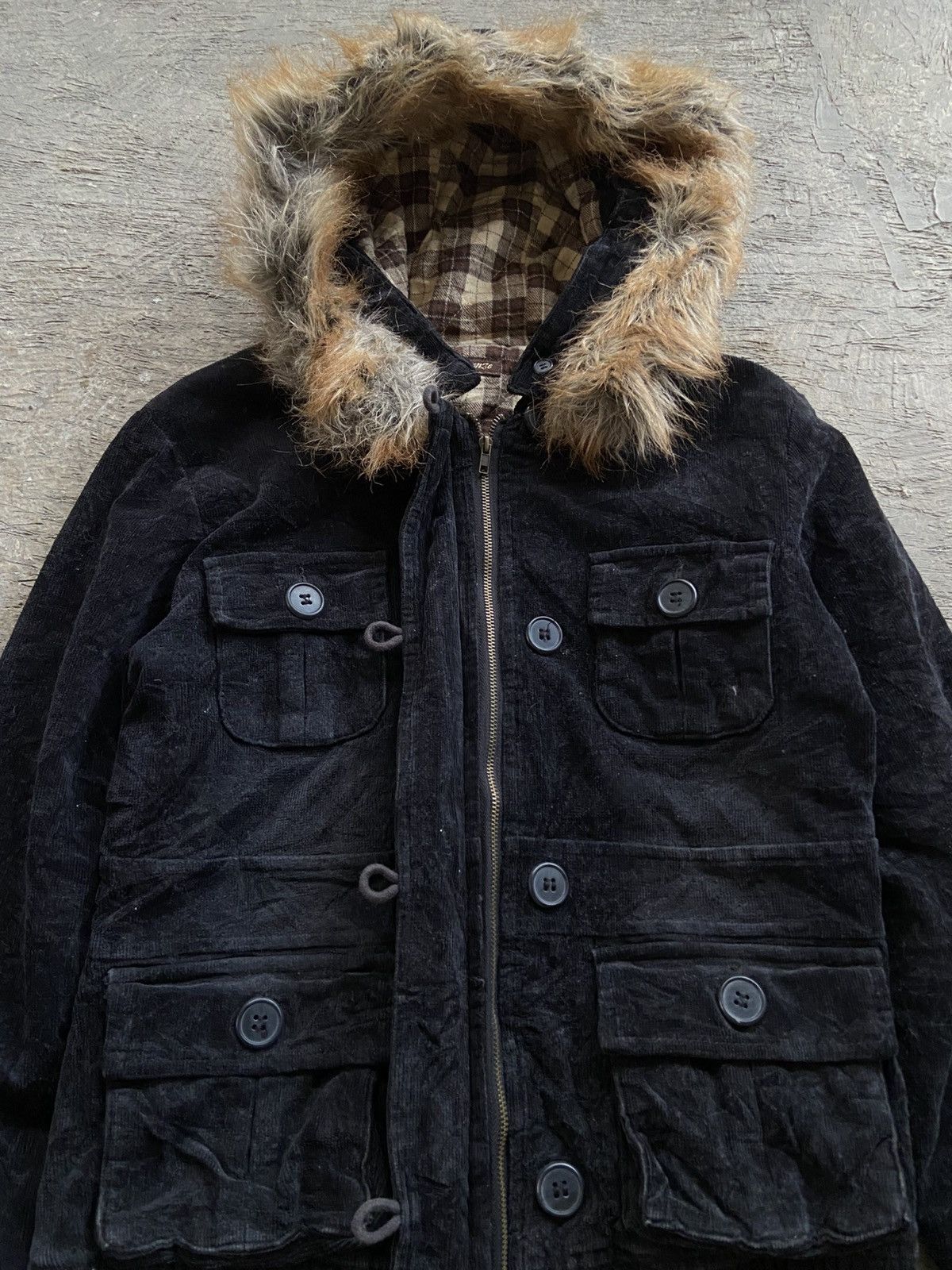If Six Was Nine 2000s Lei Firenze - Vkei Apocalypse Corduroy Fur Jacket Size US S / EU 44-46 / 1 - 2 Thumbnail