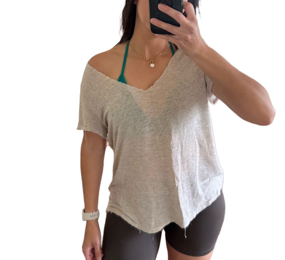 Aeropostale Aeropostale L women’s semi sheer rugged cream minimalist Size L / US 10 / IT 46 - 2 Thumbnail