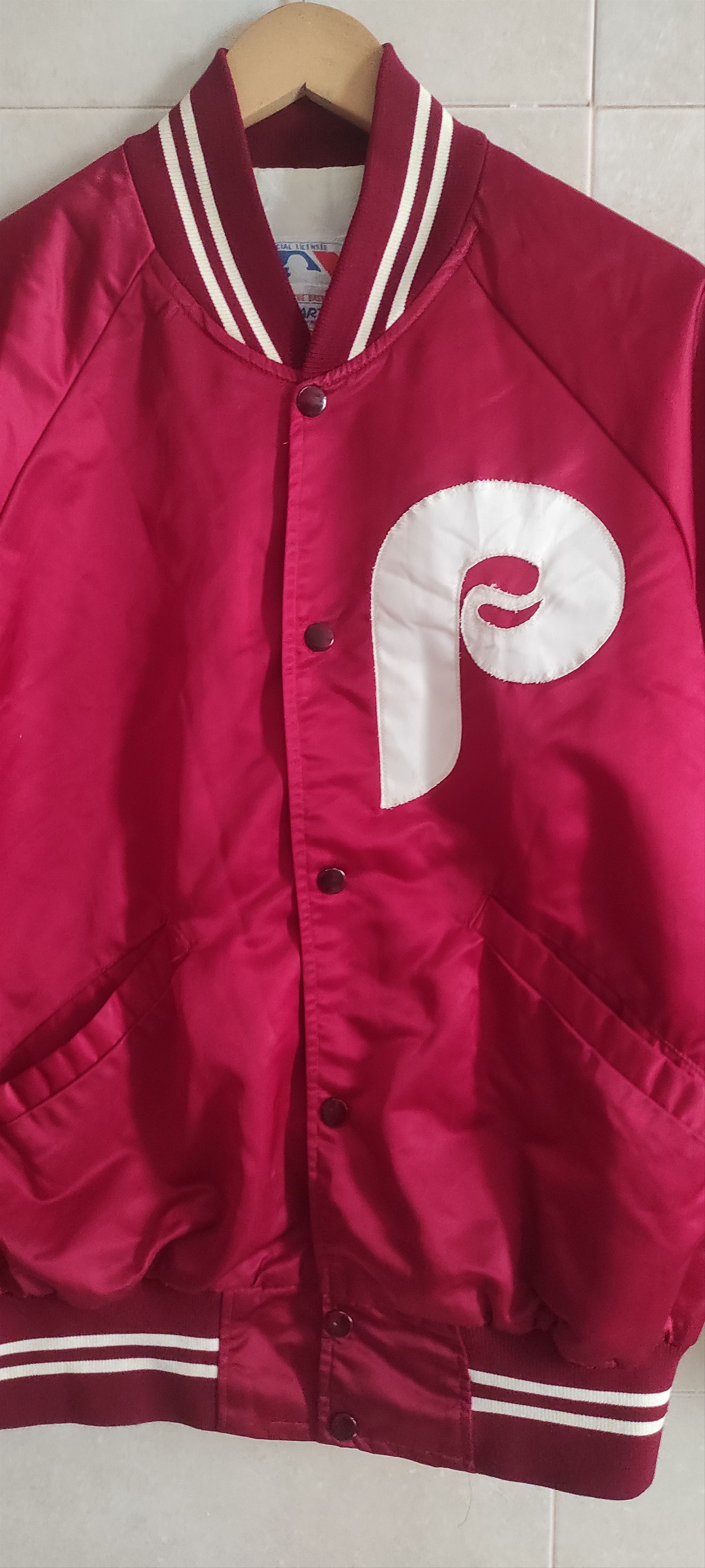 MLB × Starter × Vintage VTG 1980's Starter Philadelphia Phillies MLB Satin Jacket Size US XL / EU 56 / 4 - 5 Thumbnail