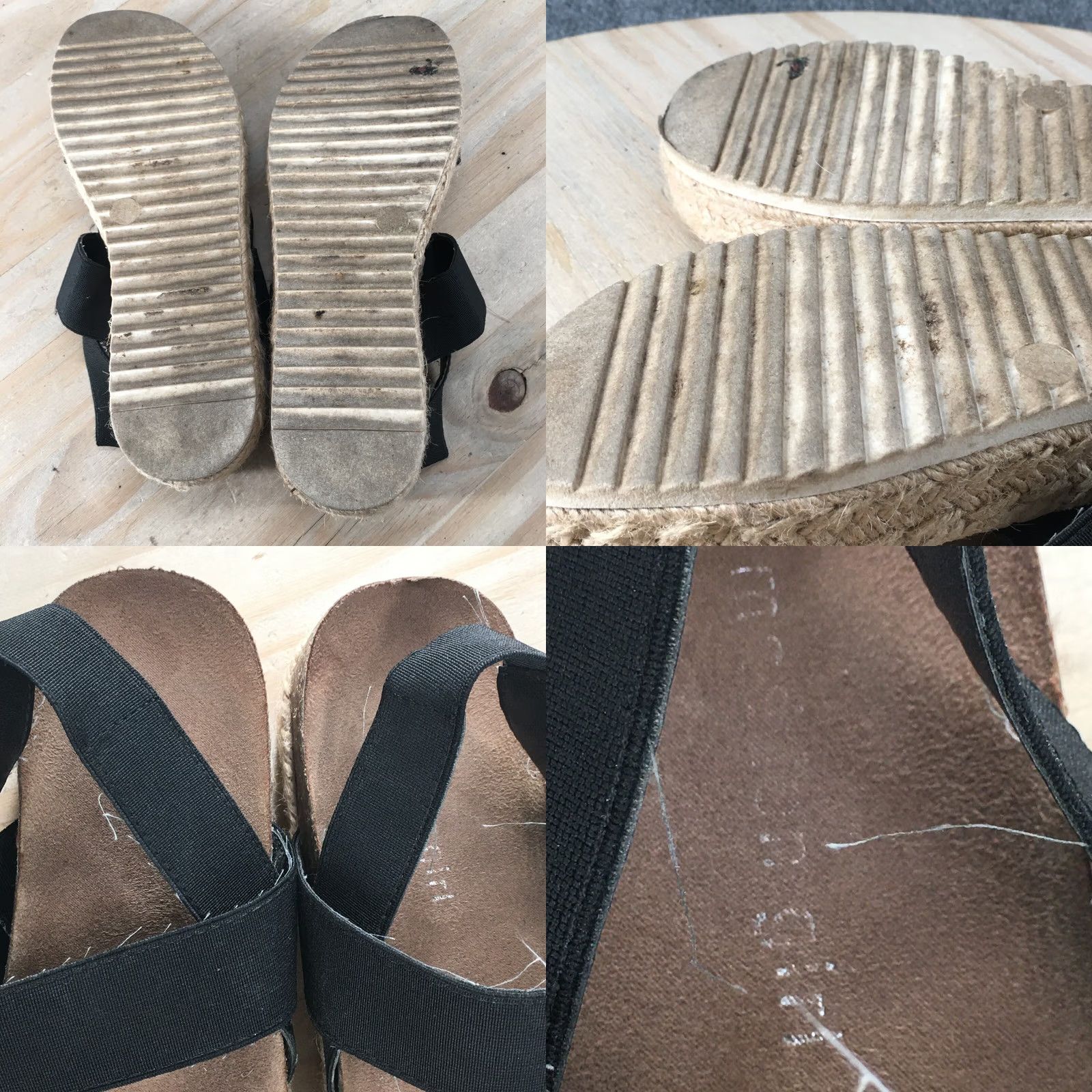 Vintage Madden Girl Sandals Womens 6.5M Cybell Elastic Strappy Espadrille Platform Black Size US 7 / IT 37 - 9 Thumbnail