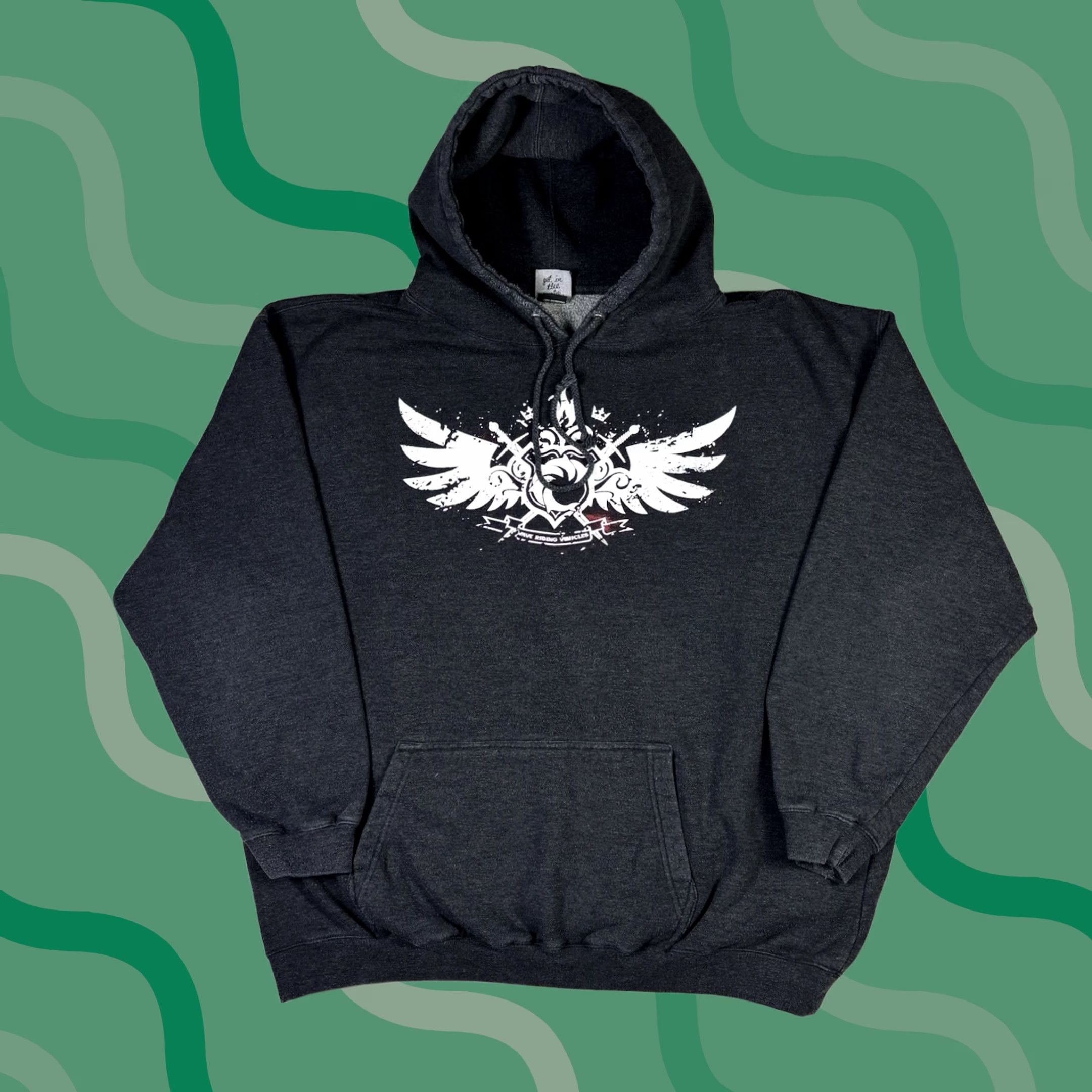Vintage VINTAGE Wave Riding Vehicles Hoodie Men XL Gray 90s Surf Grunge Logo Drawstring Hooded Champion Reverse Weave Size US XL / EU 56 / 4 - 1 Thumbnail