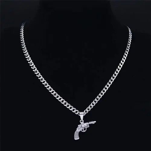 Jewelry Punk Gun Pendant Necklaces Size ONE SIZE - 1 Thumbnail