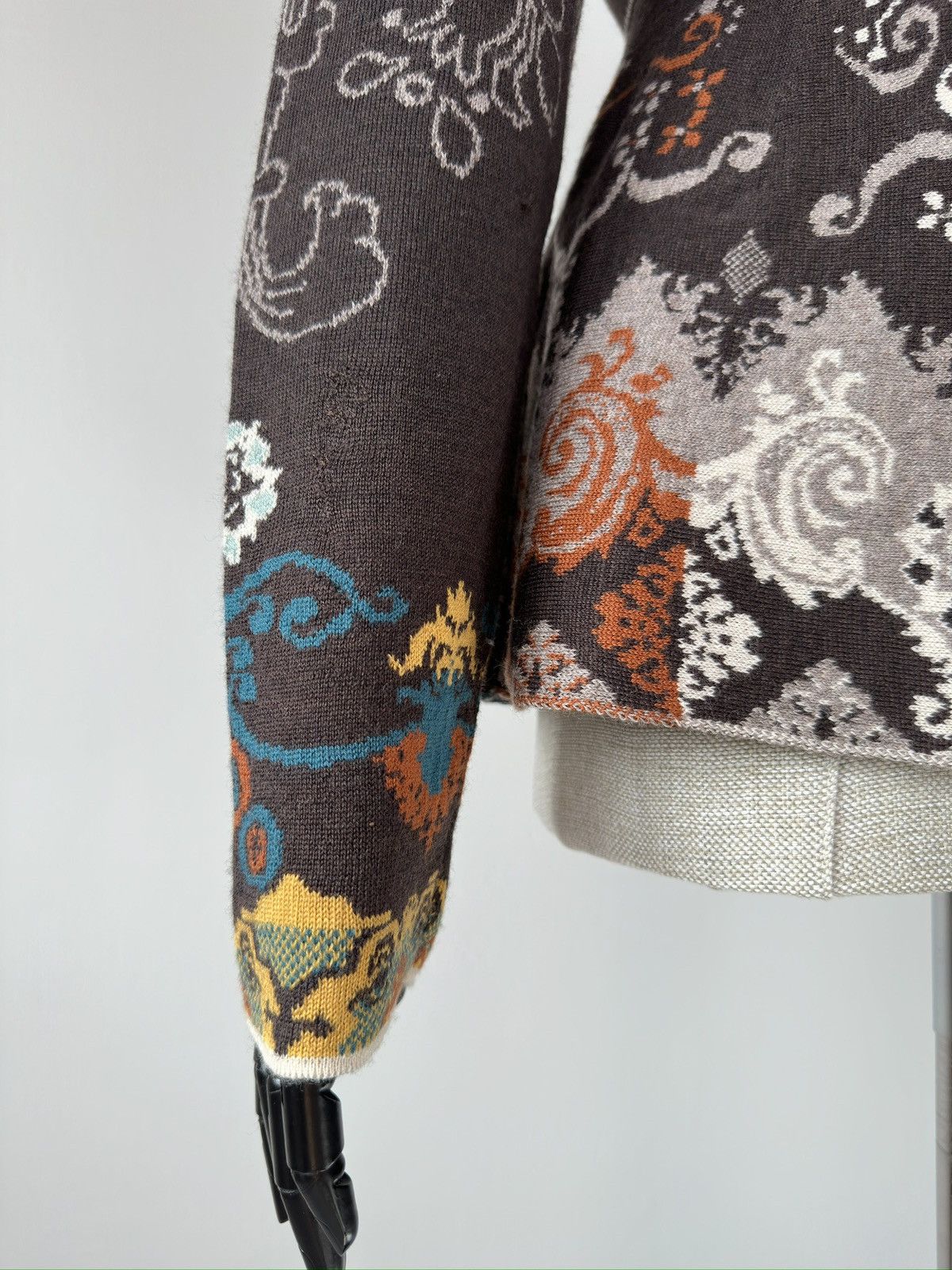 Other IVKO Jacquard Cardigan Pleated Back Multicolor Wool Knit Size S / US 4 / IT 40 - 13 Thumbnail