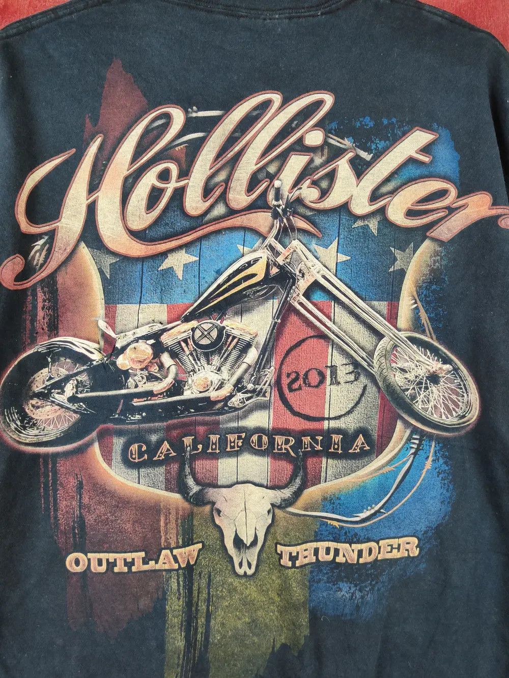 Indian Motorcycle Hollister outlaw thunder california Blue T-shirts #S2289 Size US XL / EU 56 / 4 - 14 Thumbnail