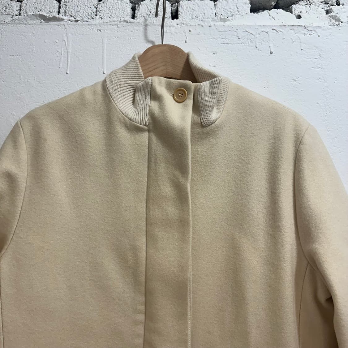 Helmut Lang o1tko10125 Archive Wool Coat in Beige Size US XS / EU 42 / 0 - 3 Thumbnail