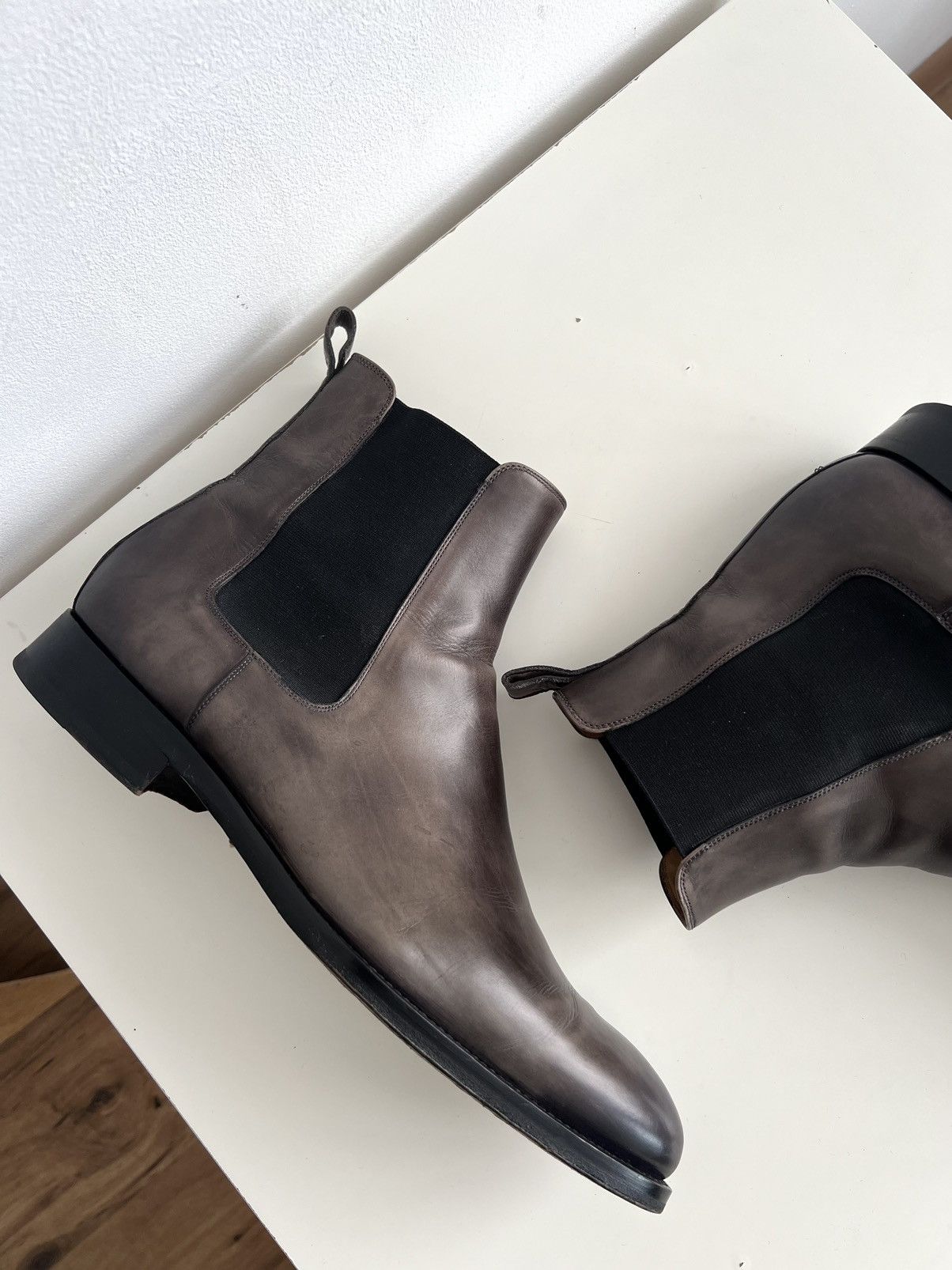 Berluti Luxury Magnanni Lonny Leather Chelsea Boots Grey Size US 11 / EU 44 - 10 Thumbnail
