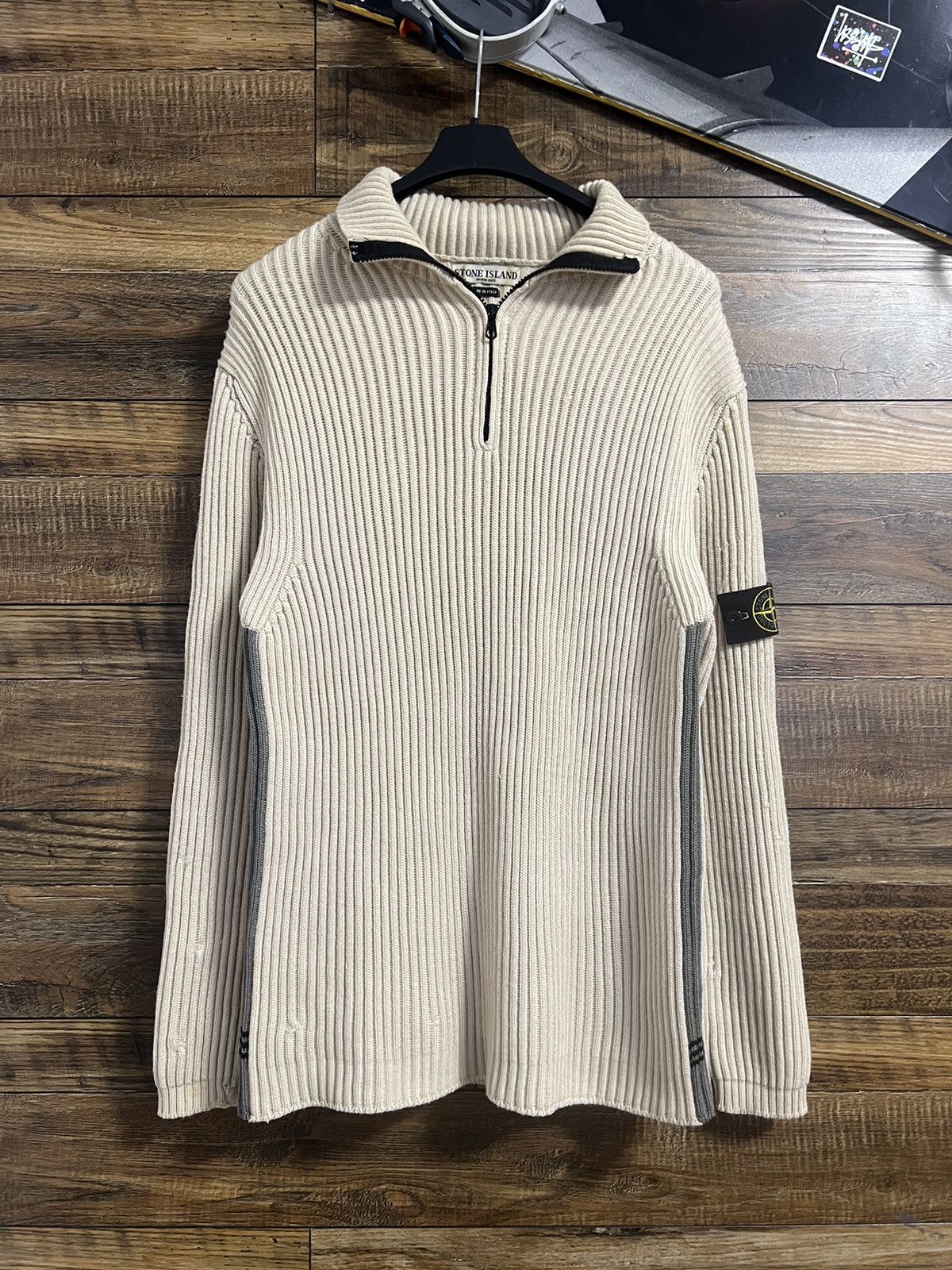 Stone Island STONE ISLAND Sweater Half Zip Wool Heavy Knit Vintage AW 03 Size US XL / EU 56 / 4 - 1 Thumbnail