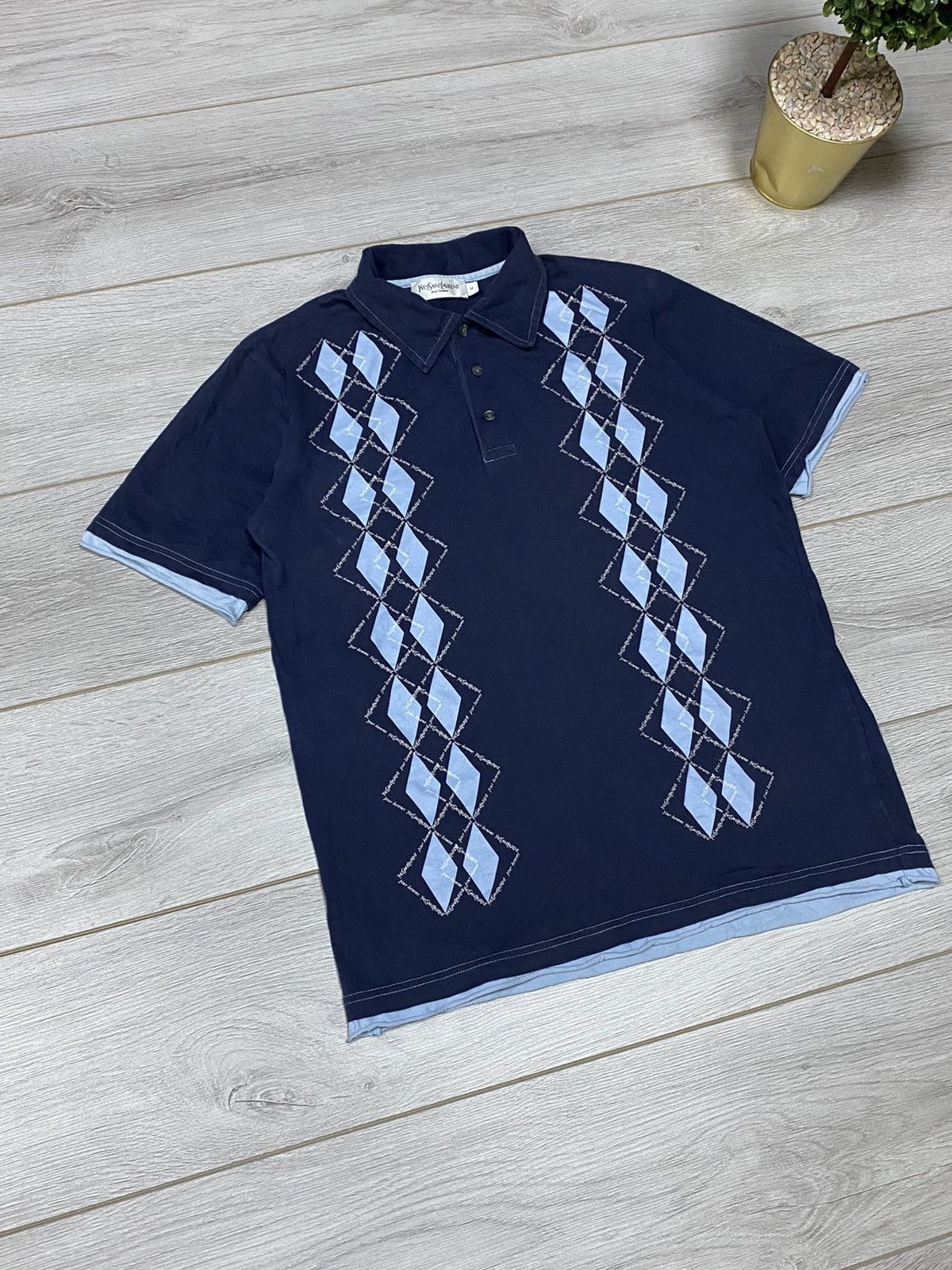 Yves Saint Laurent Yves Saint Laurent vintage monogram striped polo pour homme Size US M / EU 48-50 / 2 - 3 Thumbnail