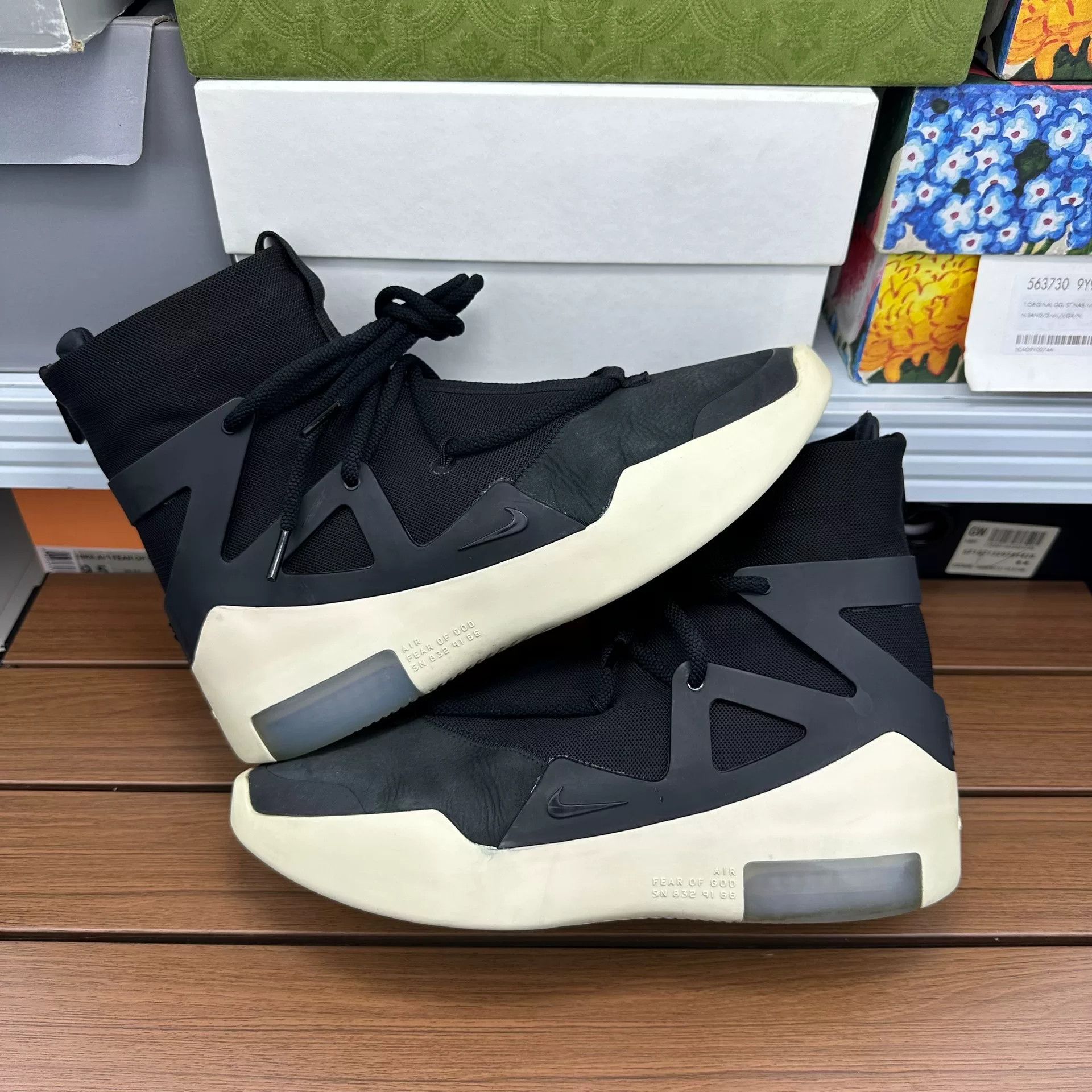 Fear of God Fear of God Collab Black Hitop Sneakers 8 Men Size US 8 / EU 41 - 1 Thumbnail
