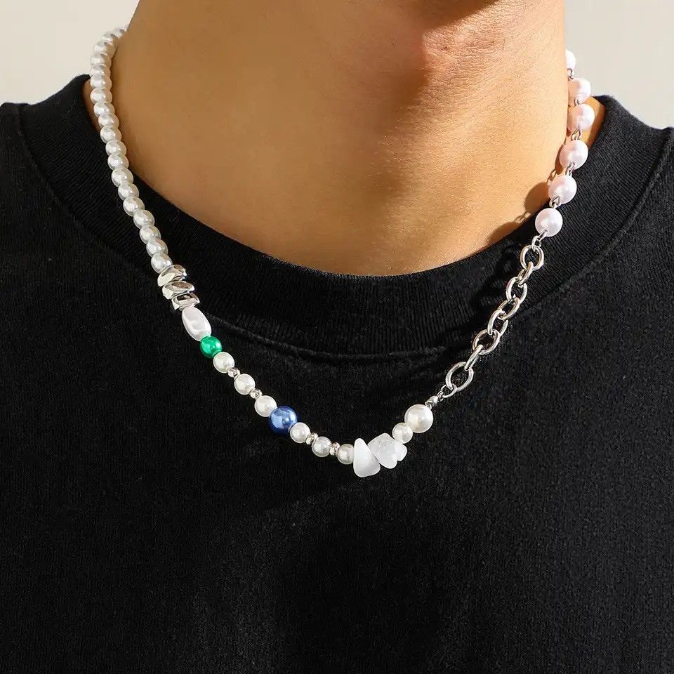 Jewelry Irregular Crushed Stone Imitation Pearl Necklace Size ONE SIZE - 1 Thumbnail