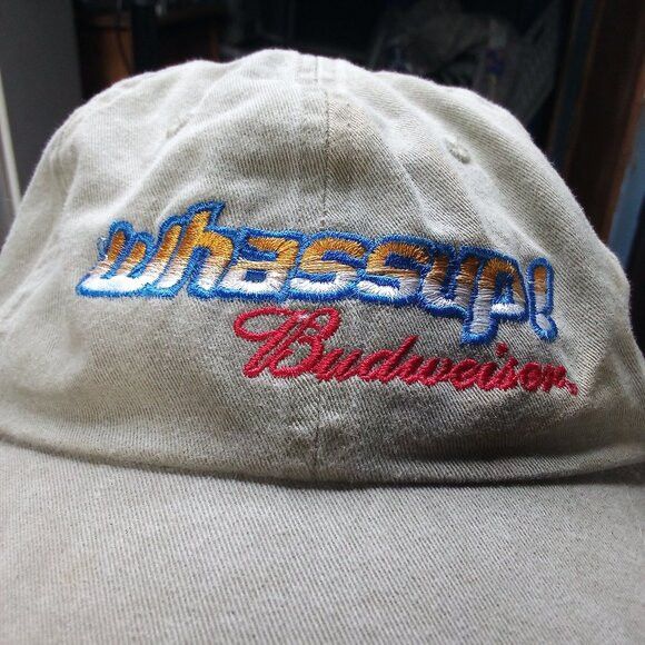 Budweiser × Vintage Vintage 90s Budweiser Whassup! Strap Back Hat Cap Size ONE SIZE - 2 Thumbnail