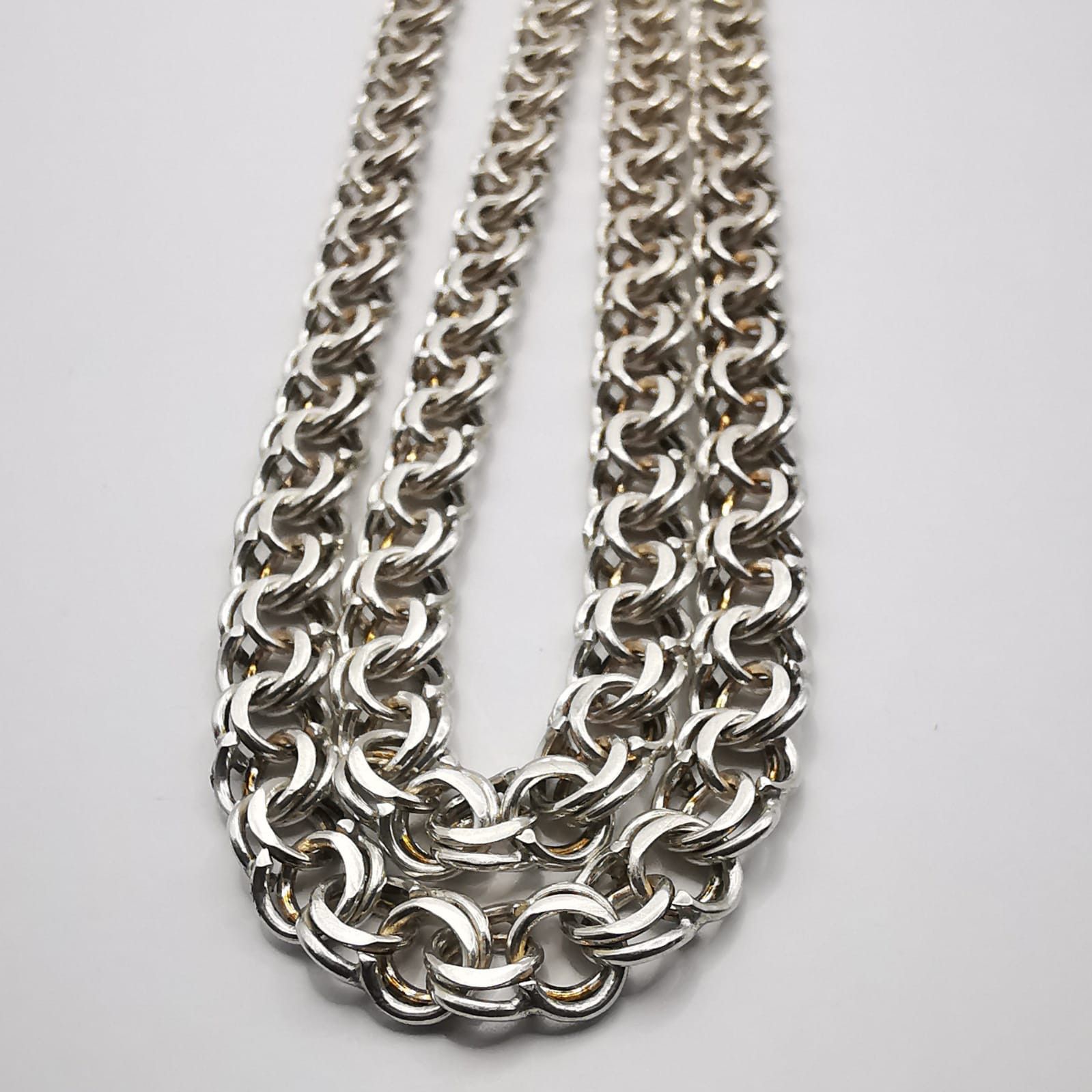 Sterling Silver Vintage Statement Jewelry Chain, 925 Sterling Silver 19,57g Size ONE SIZE - 8 Thumbnail