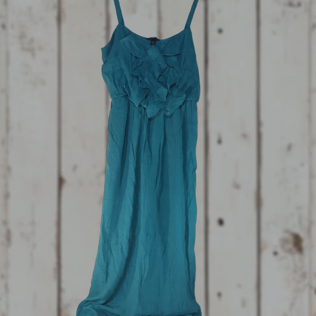 Vintage Iz Byer Women's Maxi Dress Sleeveless Ruffled Turquoise Bohemian Casual Party Summer XL Size XL / US 12-14 / IT 48-50 - 1 Thumbnail