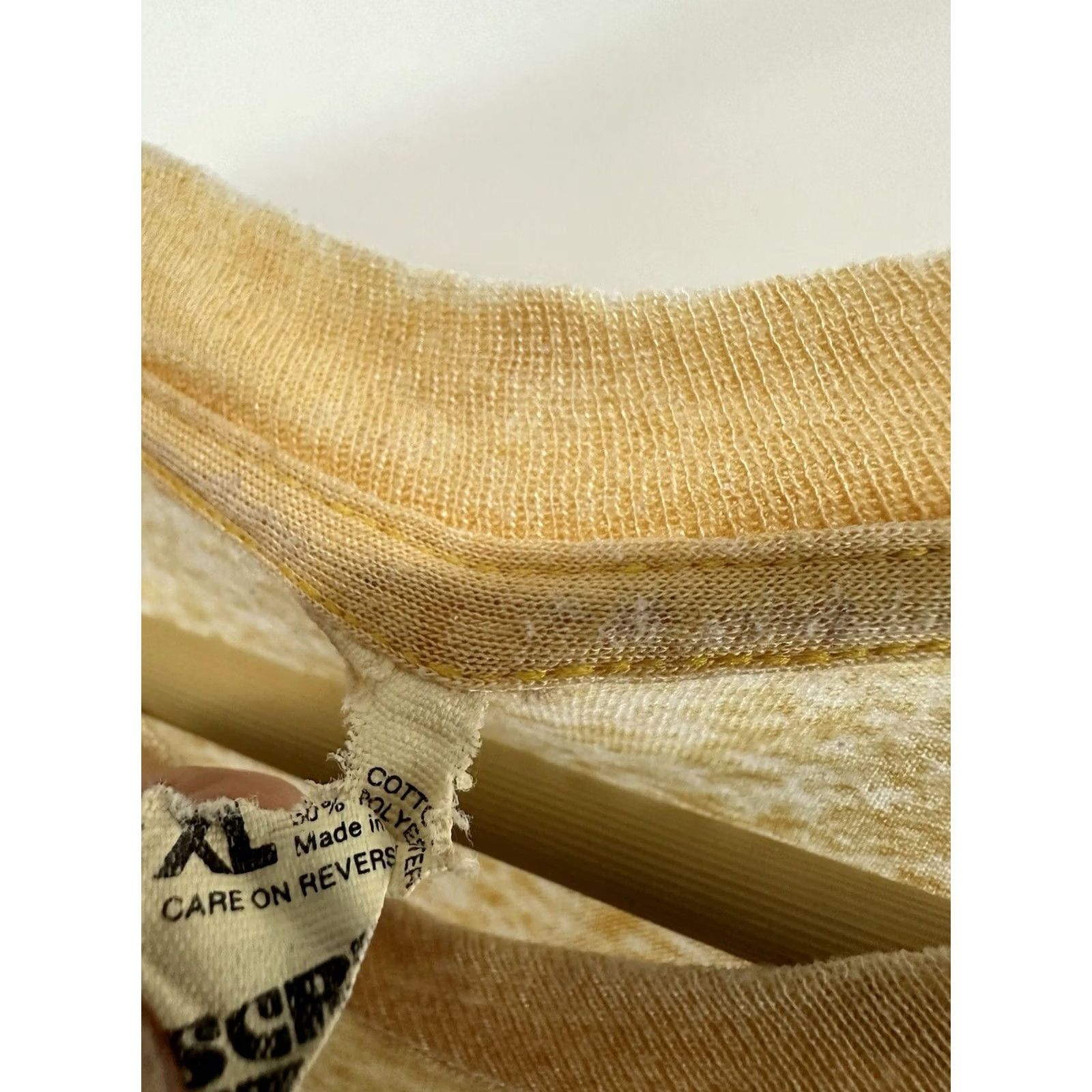 Vintage VTG 80s Feet First Prevent Spinal Cord Injuries Paper Thin Burnout T-Shirt XL Shirt Men Yellow Foot Fetishism Burnout 80s Mens XL Size US XL / EU 56 / 4 - 6 Thumbnail