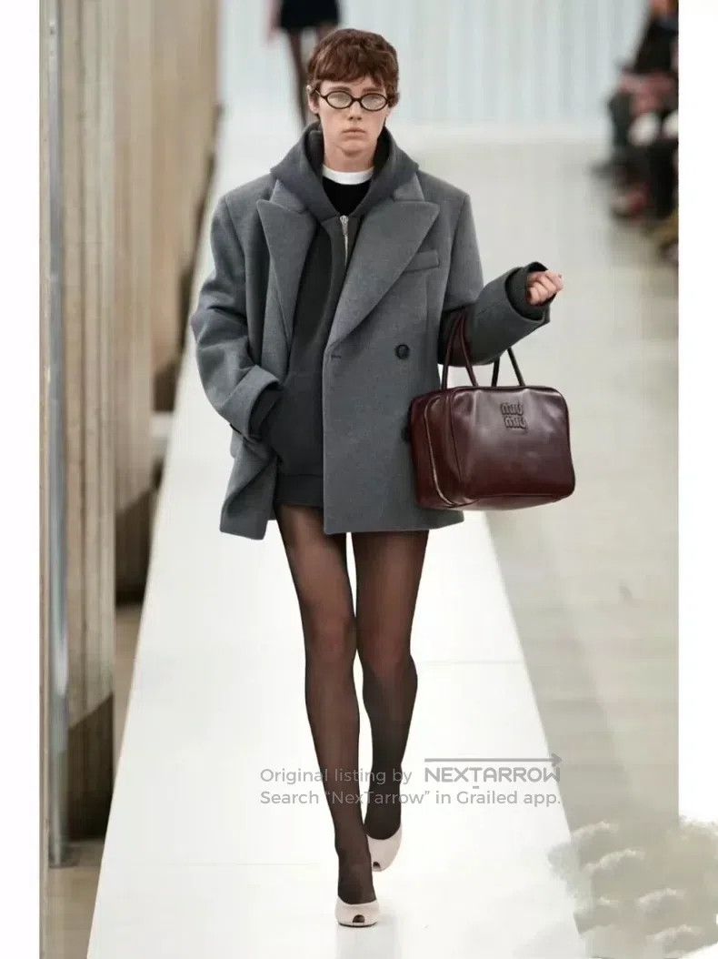 Miu Miu Miu Miu 36 24 new gray silhouette coat Size S / US 4 / IT 40 - 1 Thumbnail