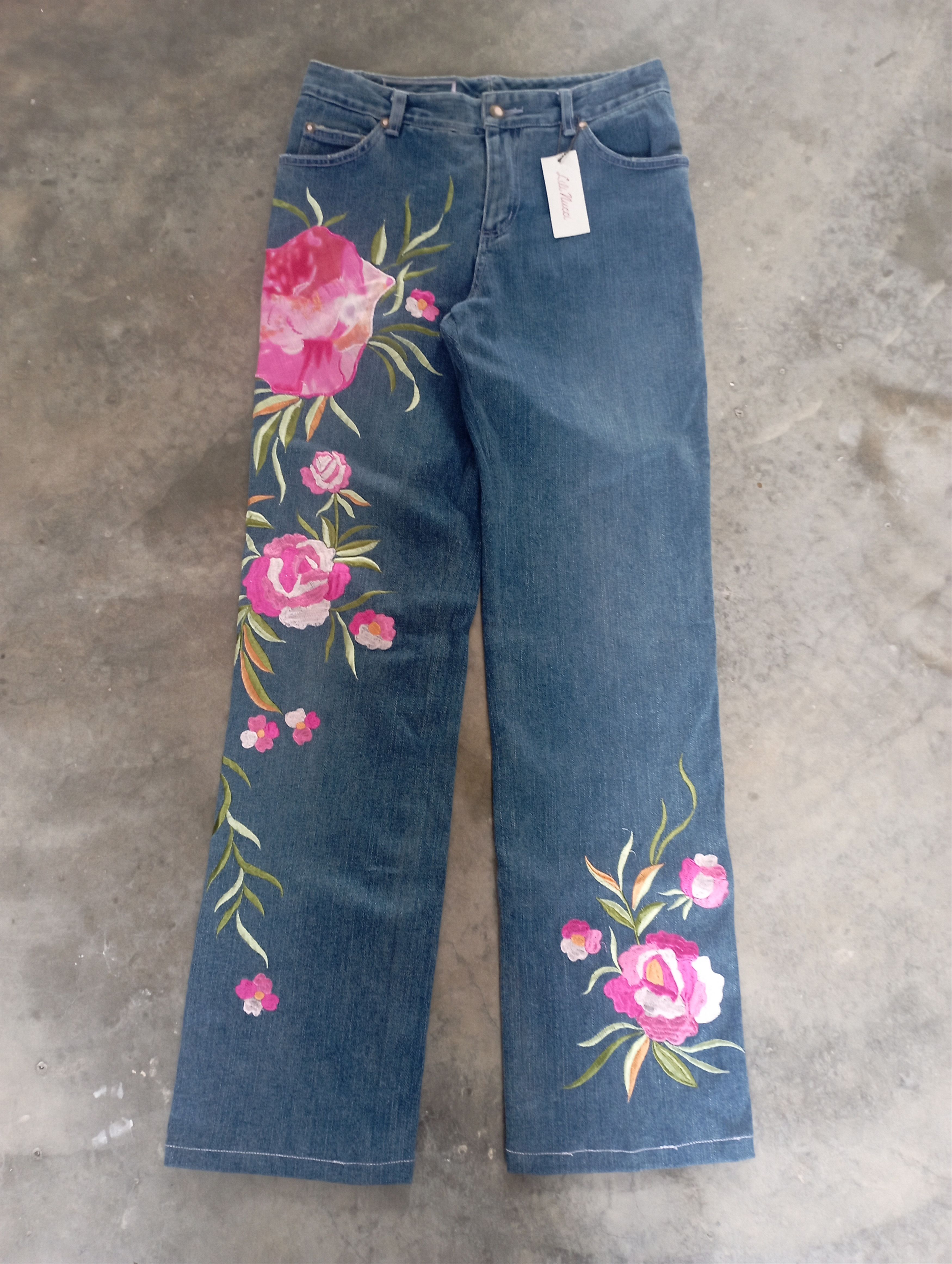 Hysteric Glamour Avant Garde New Lili Nucci Japan Embroidered Flowerd Jeans Size 28" / US 6 / IT 42 - 1 Thumbnail