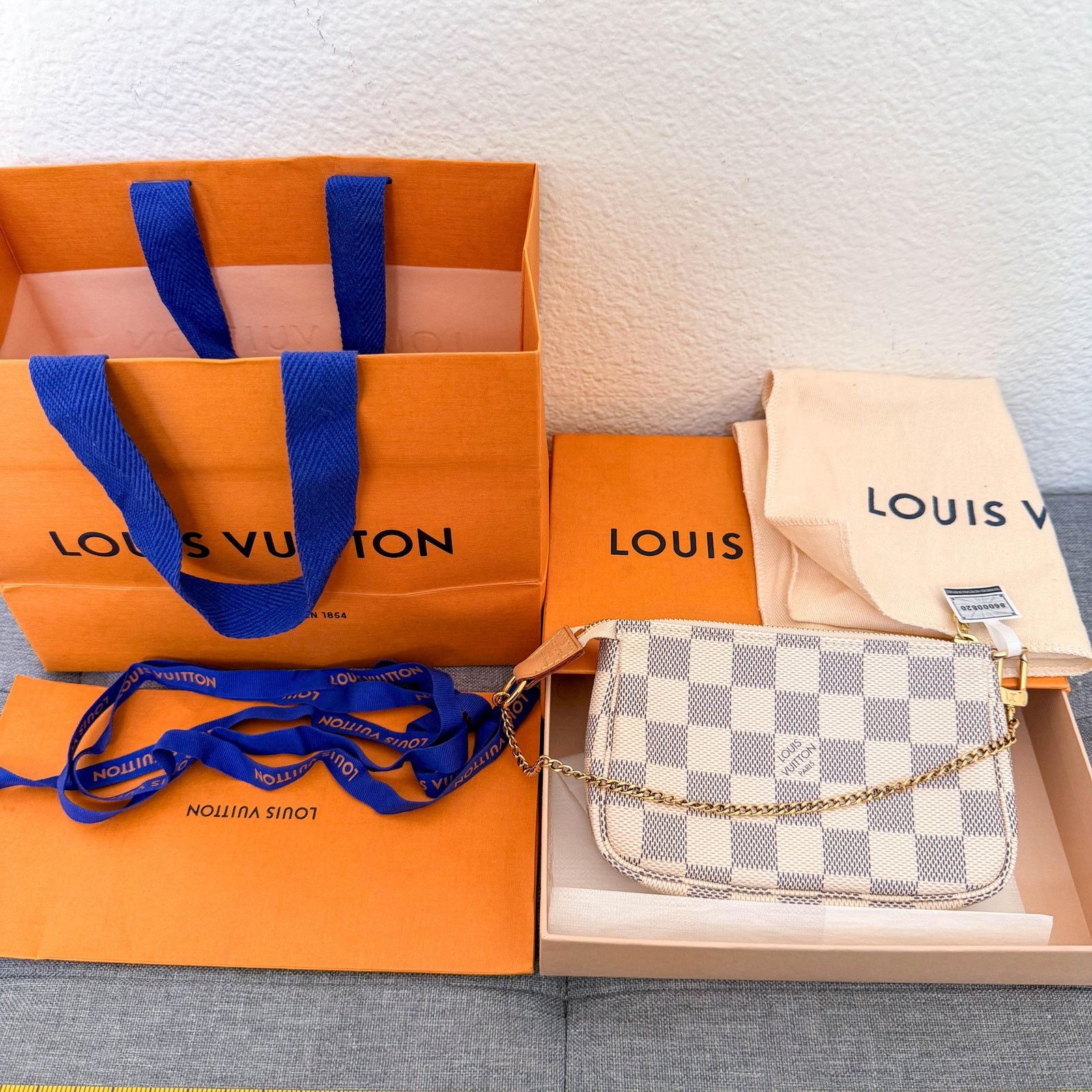 Louis Vuitton LV Mini Pochette Damier Azur Chain Bag Size ONE SIZE - 2 Thumbnail