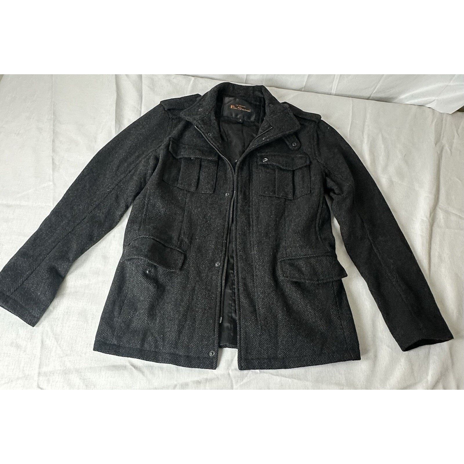 Ben Sherman Ben Sherman Military Utility Wool Blend Jacket Herringbone S Size US S / EU 44-46 / 1 - 2 Thumbnail