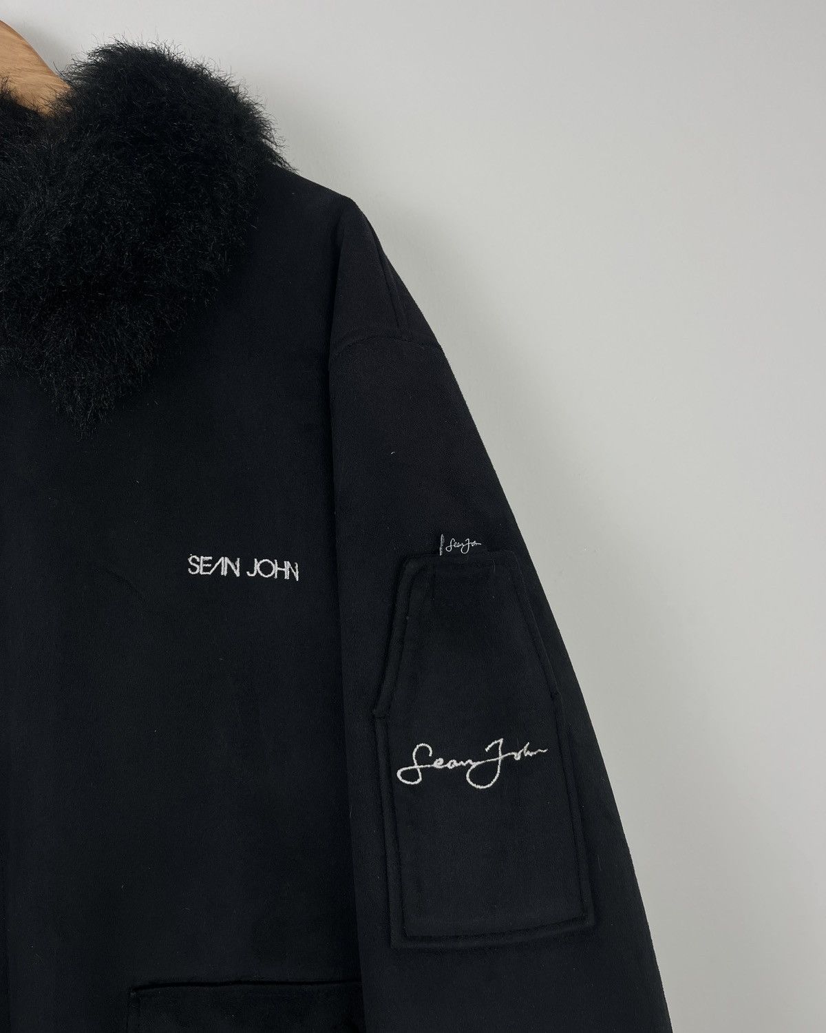 Sean John Vintage Y2K Sean John Faux Shearling Flight Jacket Size US L / EU 52-54 / 3 - 3 Thumbnail