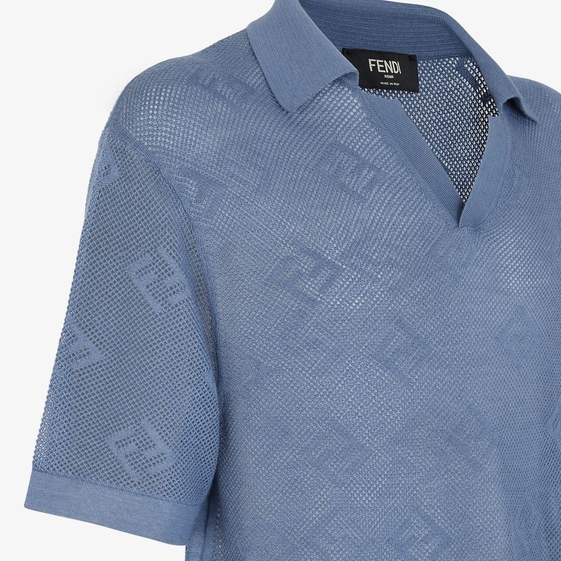 Fendi o1s1wg111025 Polo Shirt in Blue Size US L / EU 52-54 / 3 - 3 Thumbnail
