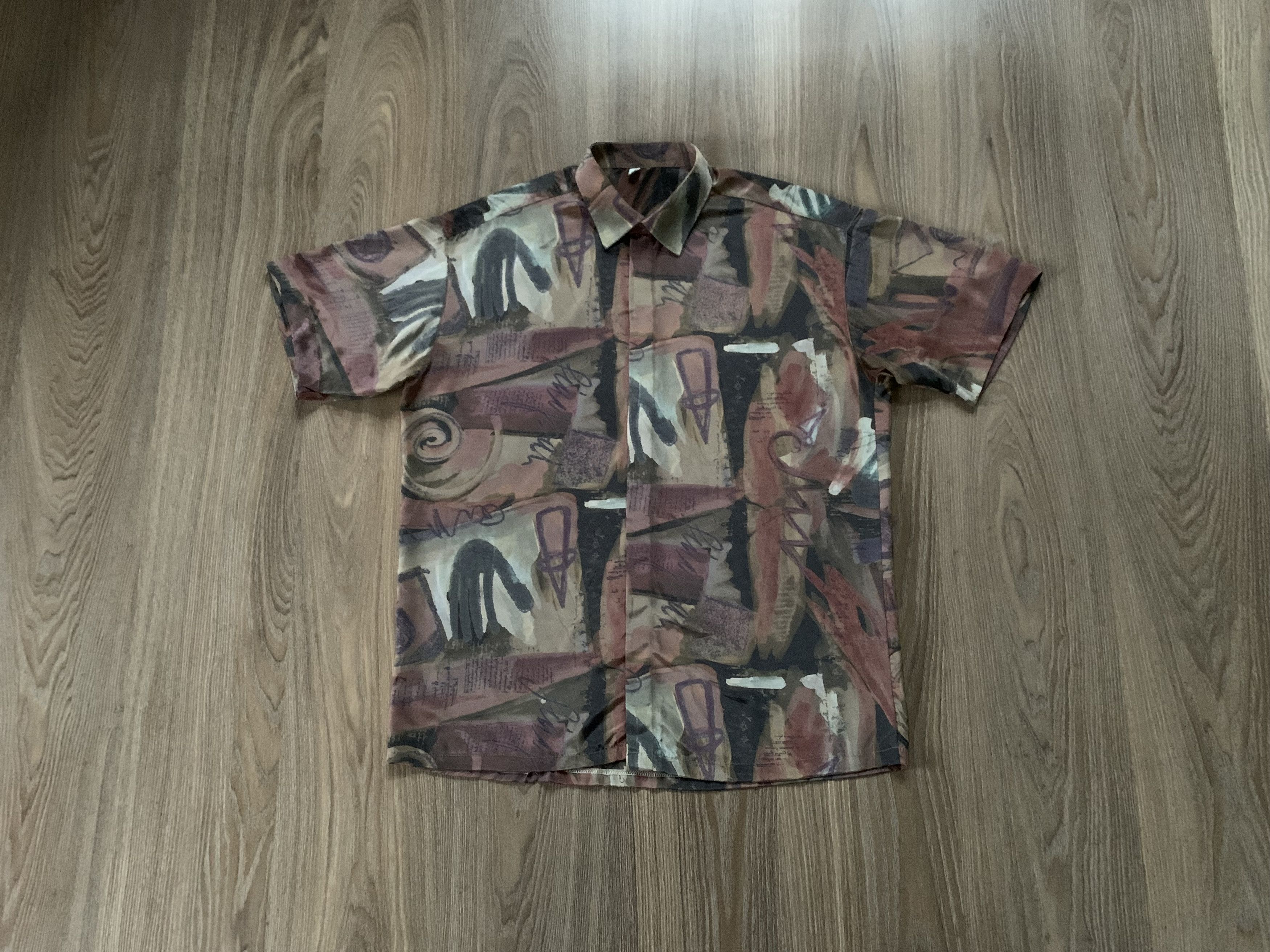 Vintage Vintage Printed Silk Short Sleeve Shirt Button Up Size US M / EU 48-50 / 2 - 1 Thumbnail