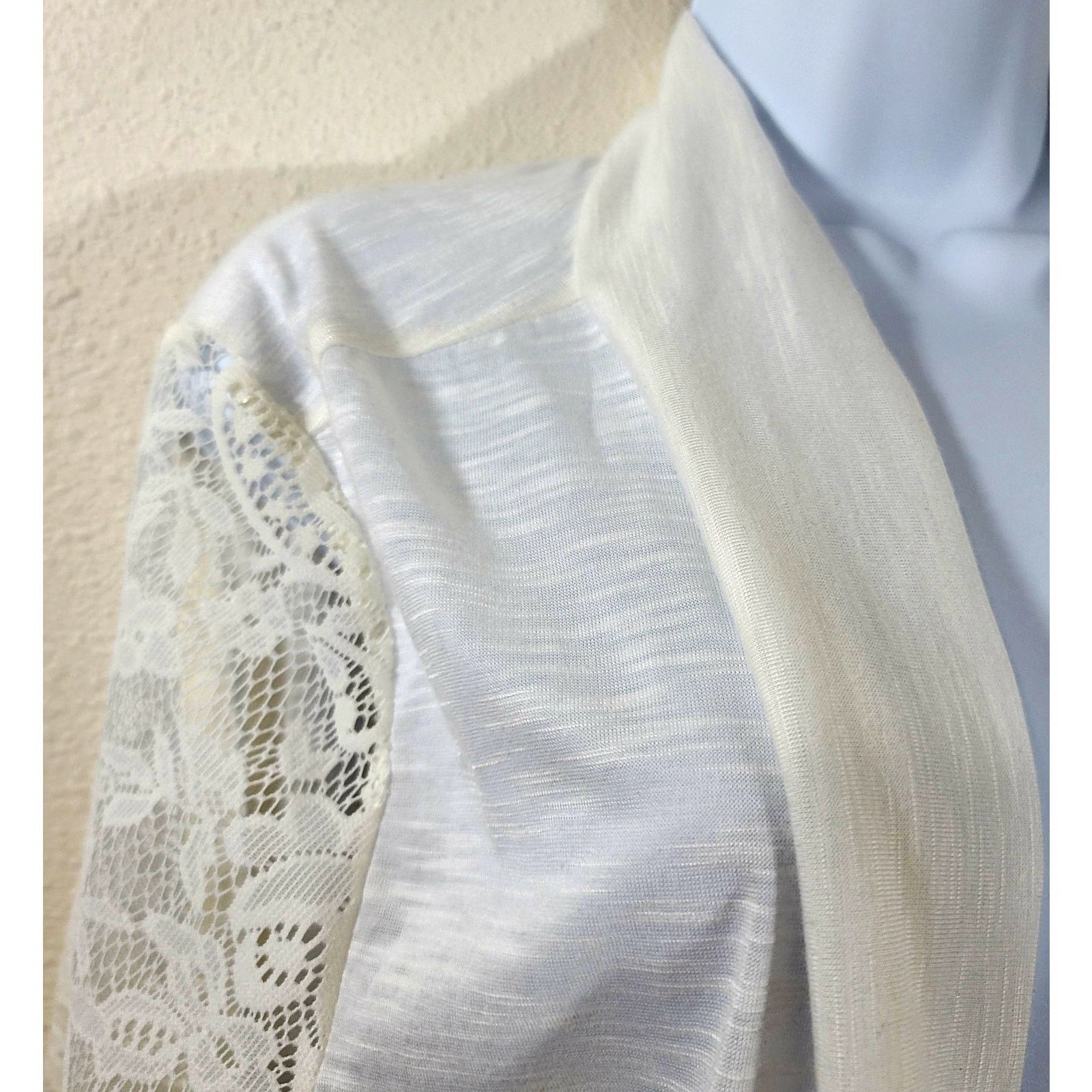 Other French Laundry White Open Front Cardigan Sweater 14 16 Size XL / US 12-14 / IT 48-50 - 6 Thumbnail