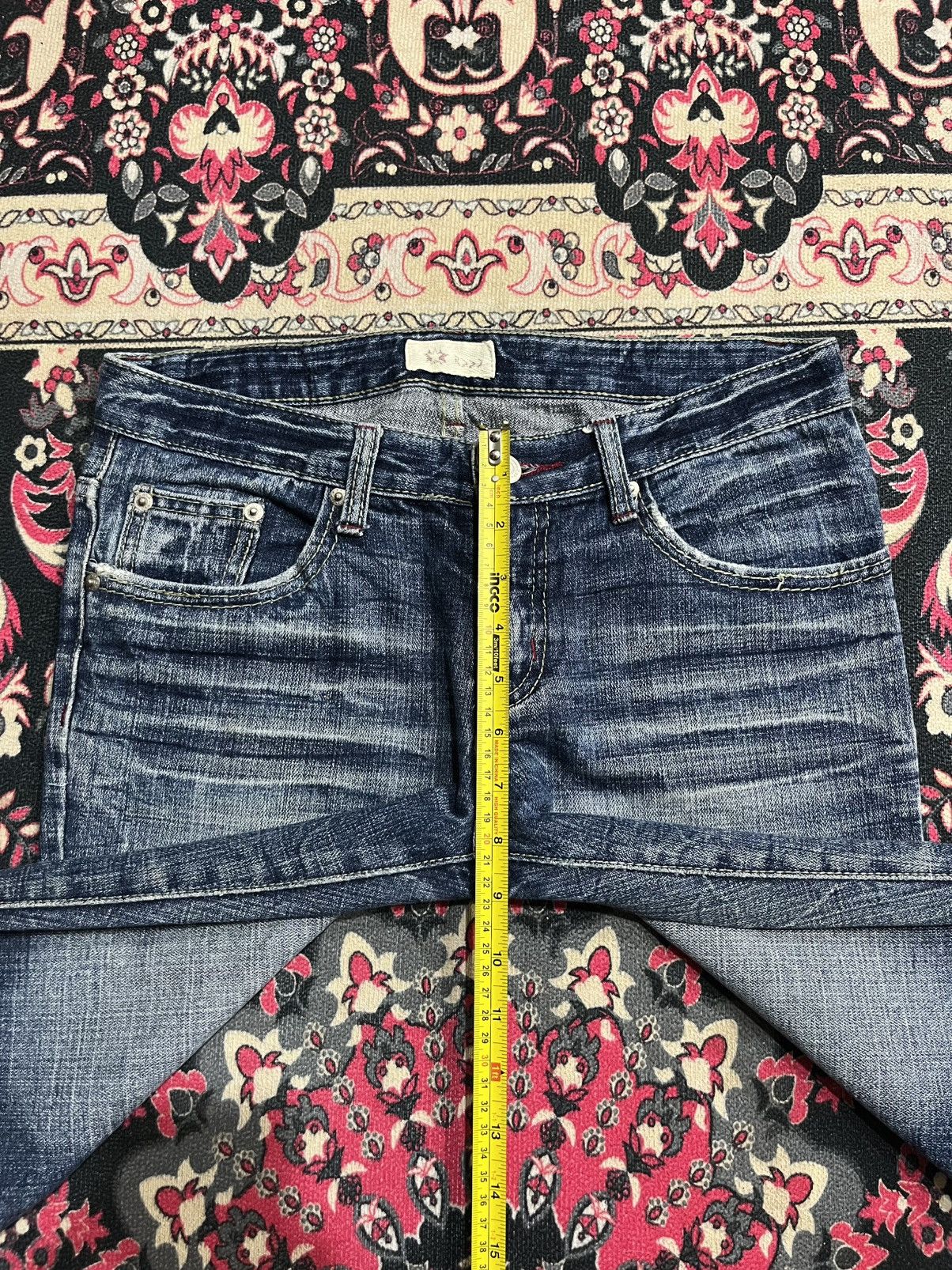 Vintage Vintage Japanese Brand Blue Whisker Washed Flare Jeans Size 30" / US 8 / IT 44 - 12 Thumbnail