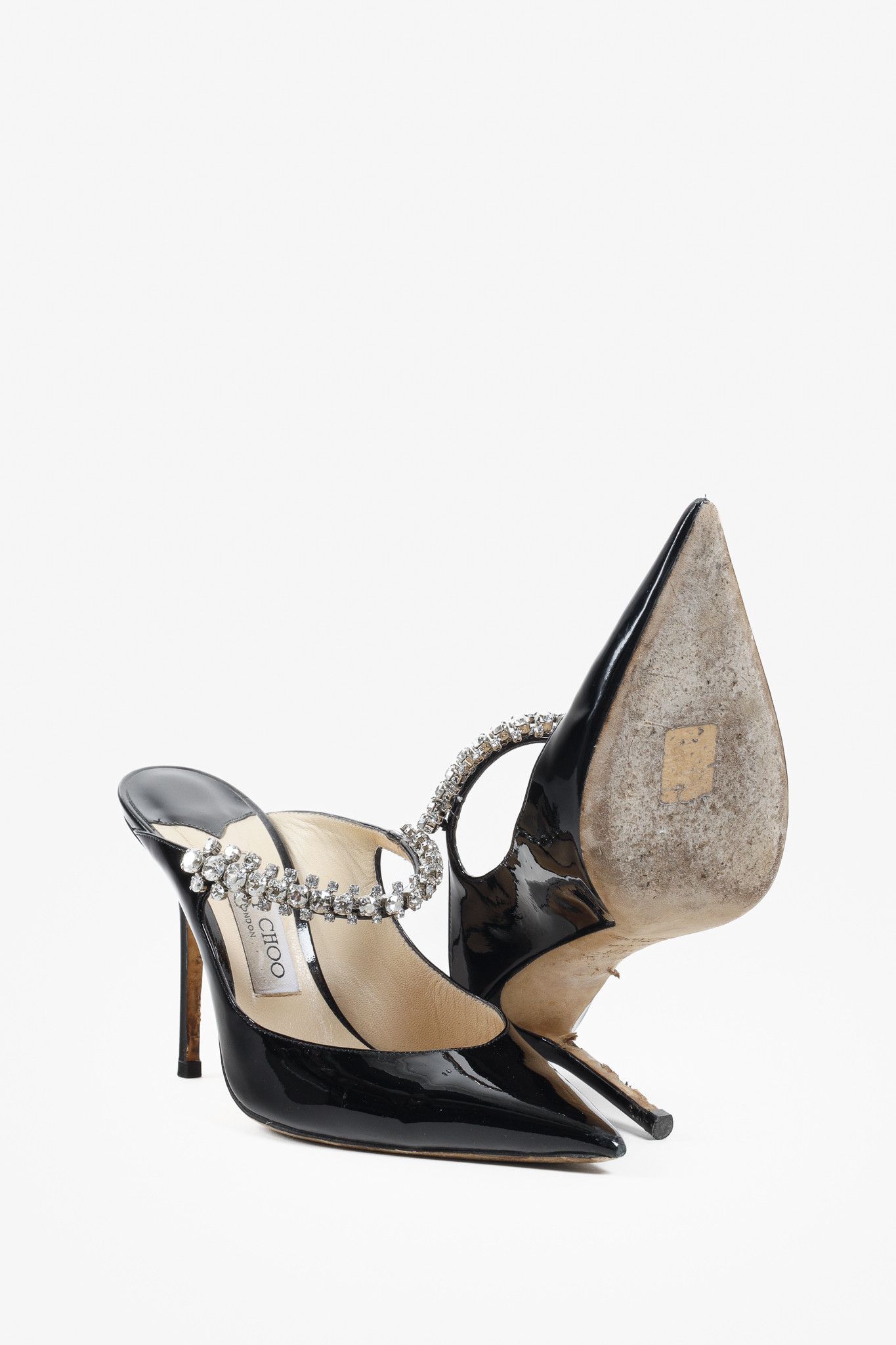 Jimmy Choo Jimmy Choo Black Bling 100 Mules Size US 7 / IT 37 - 1 Thumbnail